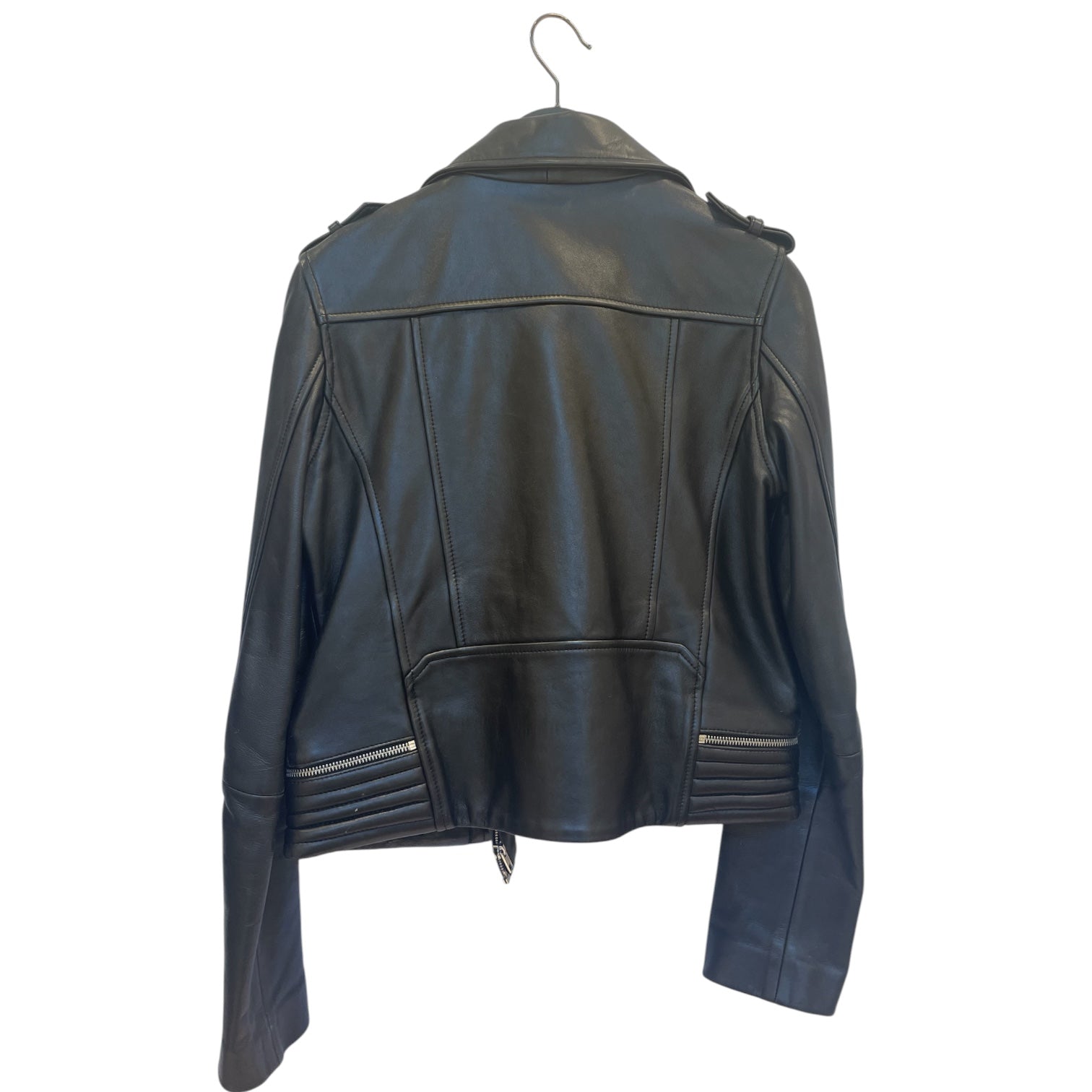 maje/Leather Jkt/40/Leather/BLK/zipper around waist view 2