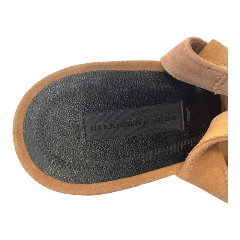 Alexander Wang/Heels/EU 37.5/Leather/BEG/Ankle Strap/Mesh Front