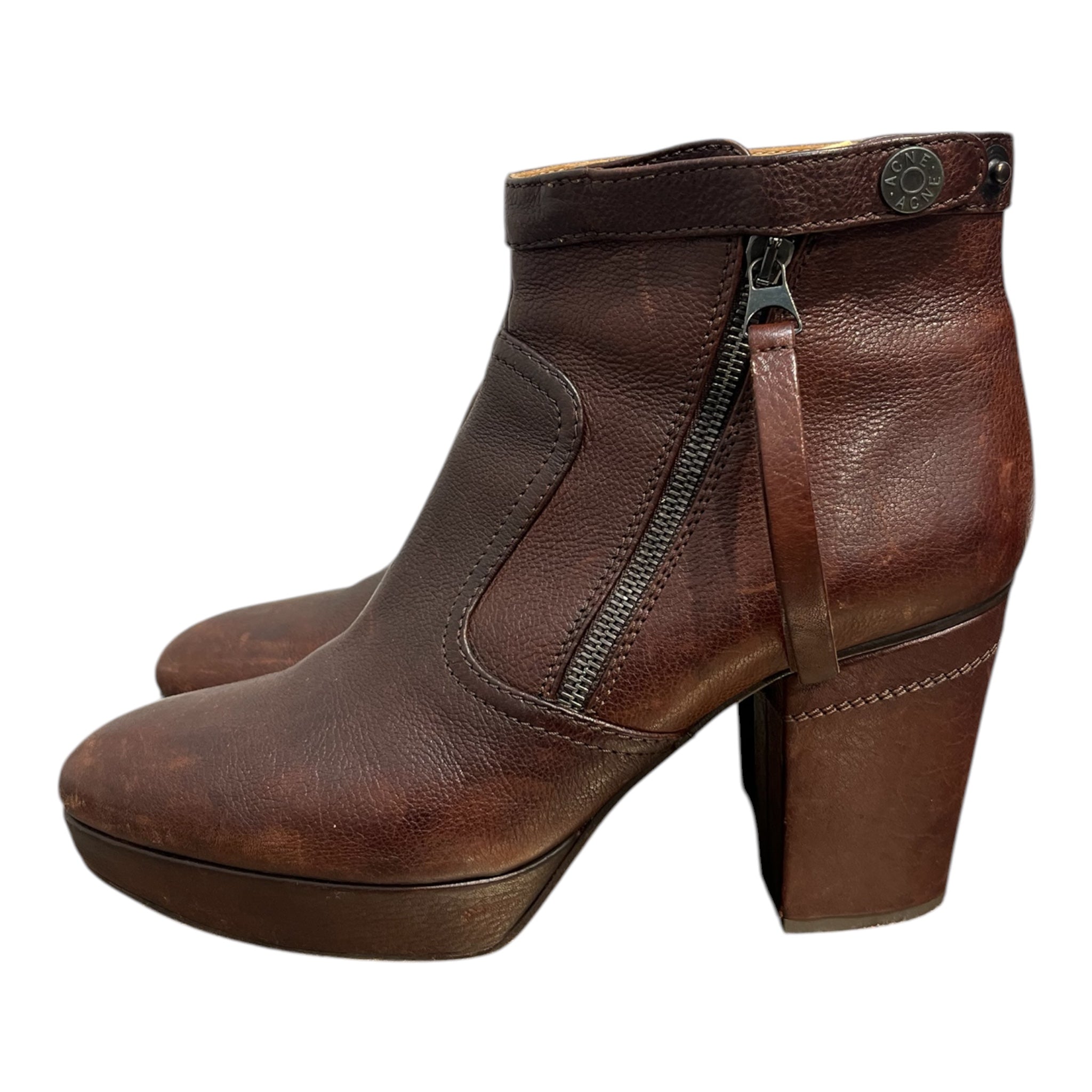 Acne Studios/Heels/EU 41/Leather/BRW/SIDE ZIP SNAP BUTTON view 4
