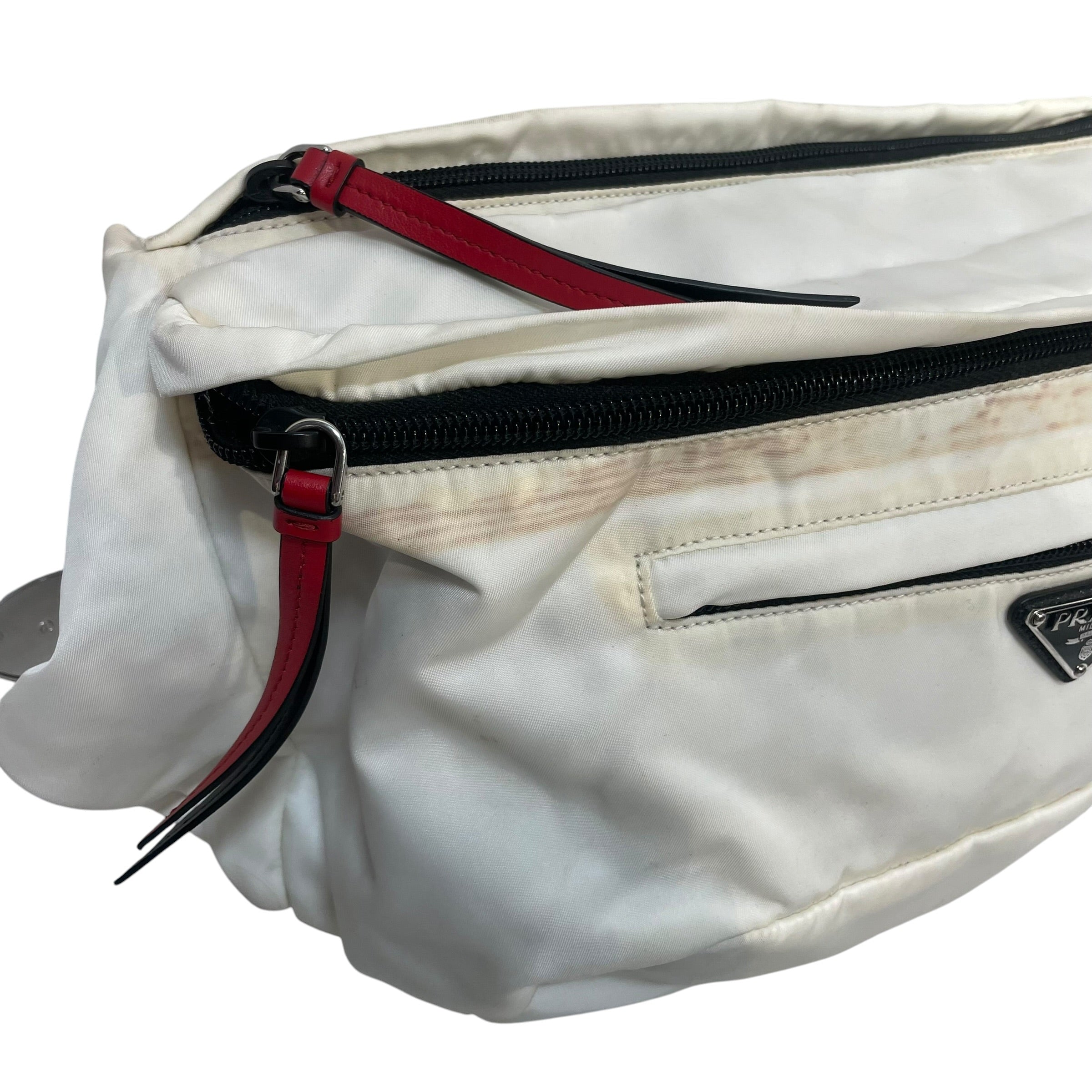 PRADA/Fanny Pack/Nylon/WHT/RED STUDS view 6