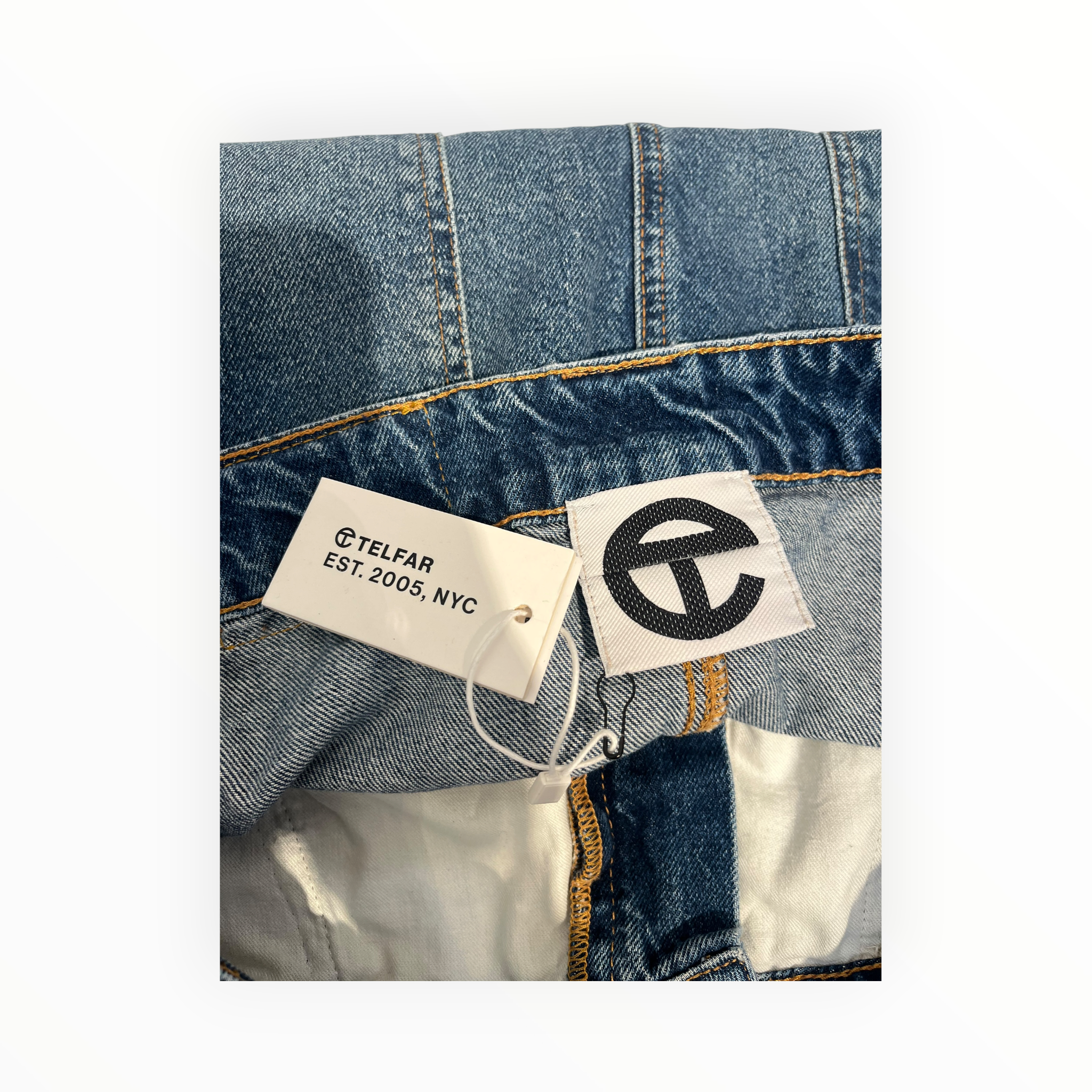 Telfar/Pants/L/Cotton/BLU/half denim hal sweatpant drpcr view 4