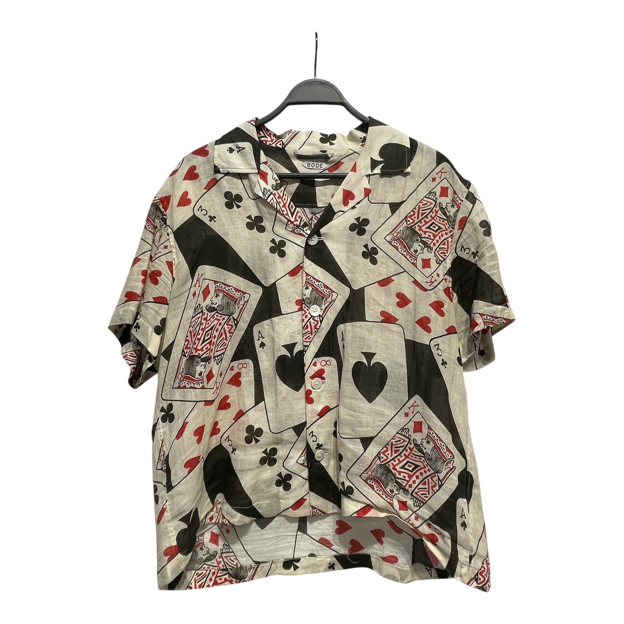 BODE/Polo Shirt/L/Rayon/WHT/All Over Print/SPADES view 1