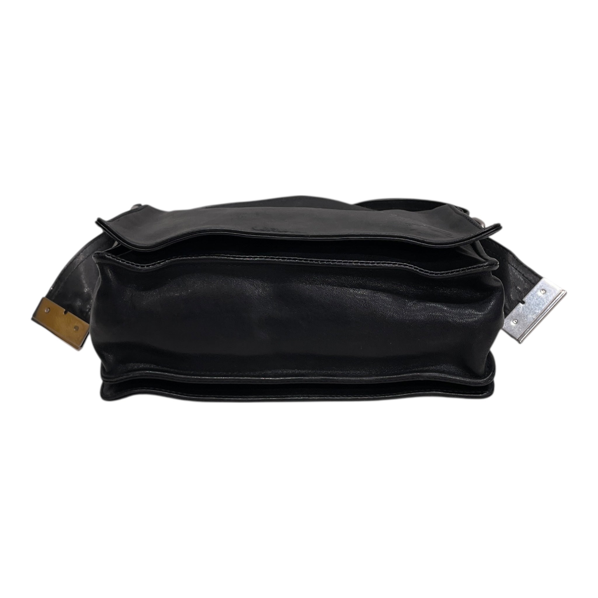 BURBERRY/Cross Body Bag/Leather/BLK/DOUBLE SIDED FLAP BAG view 3