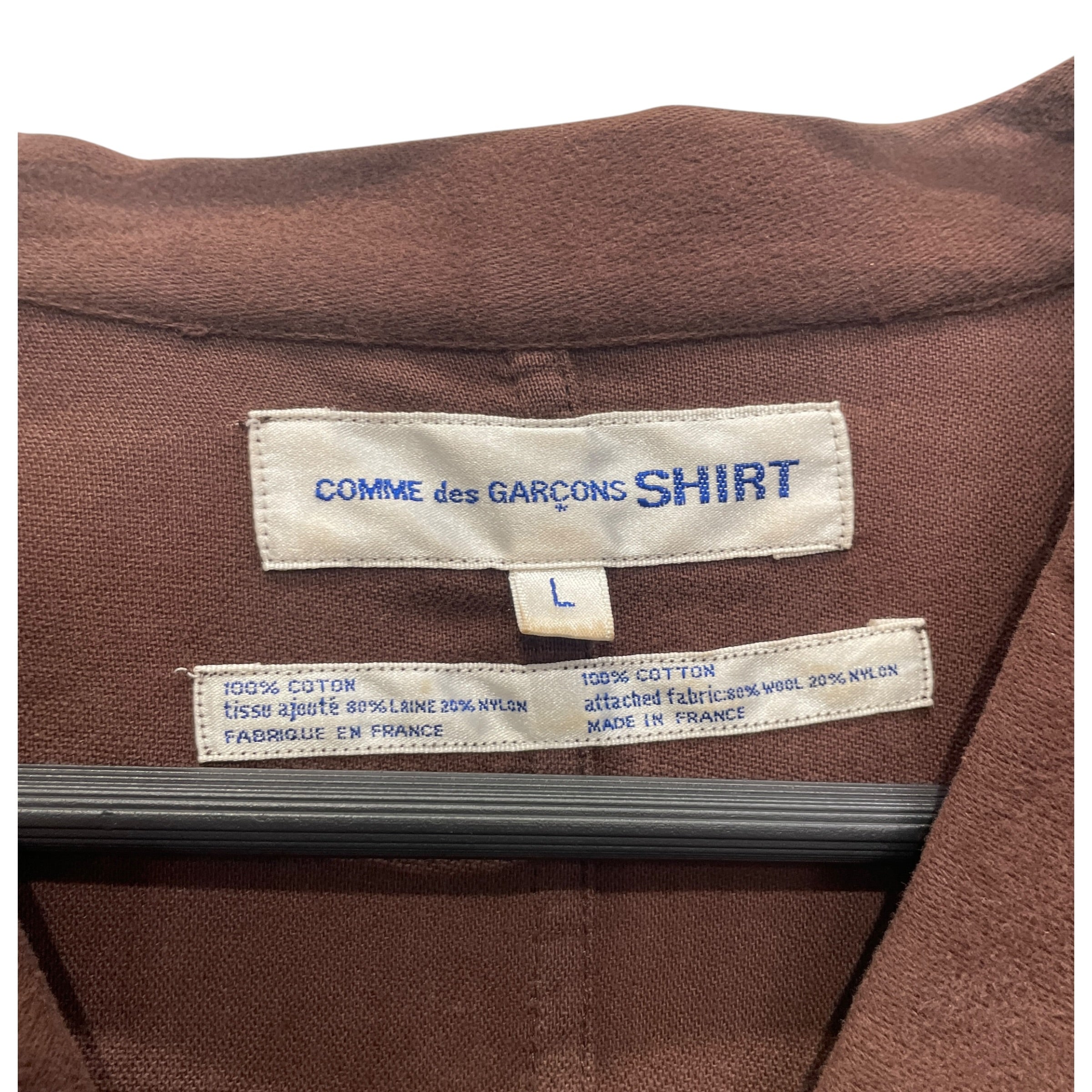 COMME des GARCONS SHIRT/Suits/L/Cotton/BRW/Single Breasted/GREY KNIT WOOL SLEEVE view 3