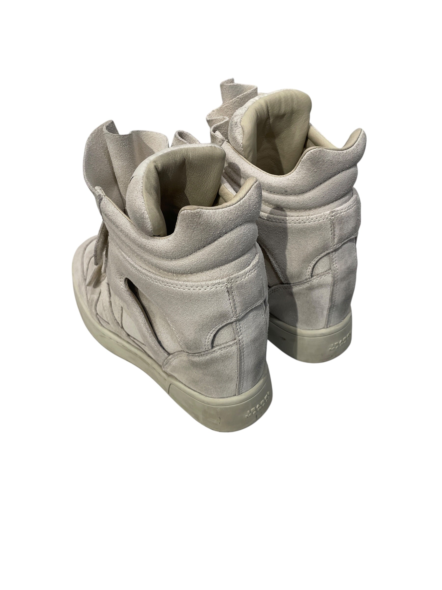 ISABEL MARANT/Hi-Sneakers/US 7/Suede/BEG/wedge sneakers/velcro view 2