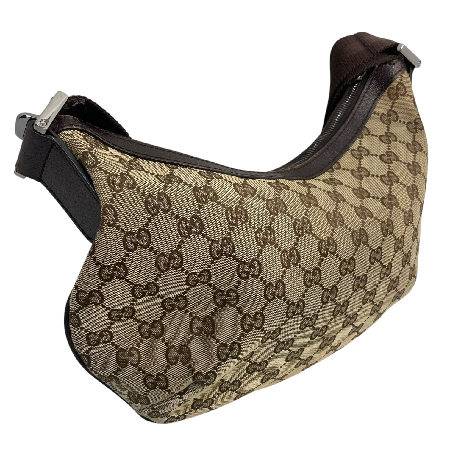 GUCCI/Cross Body Bag/Monogram/Cotton/CML/sherry rounded messenger view 4