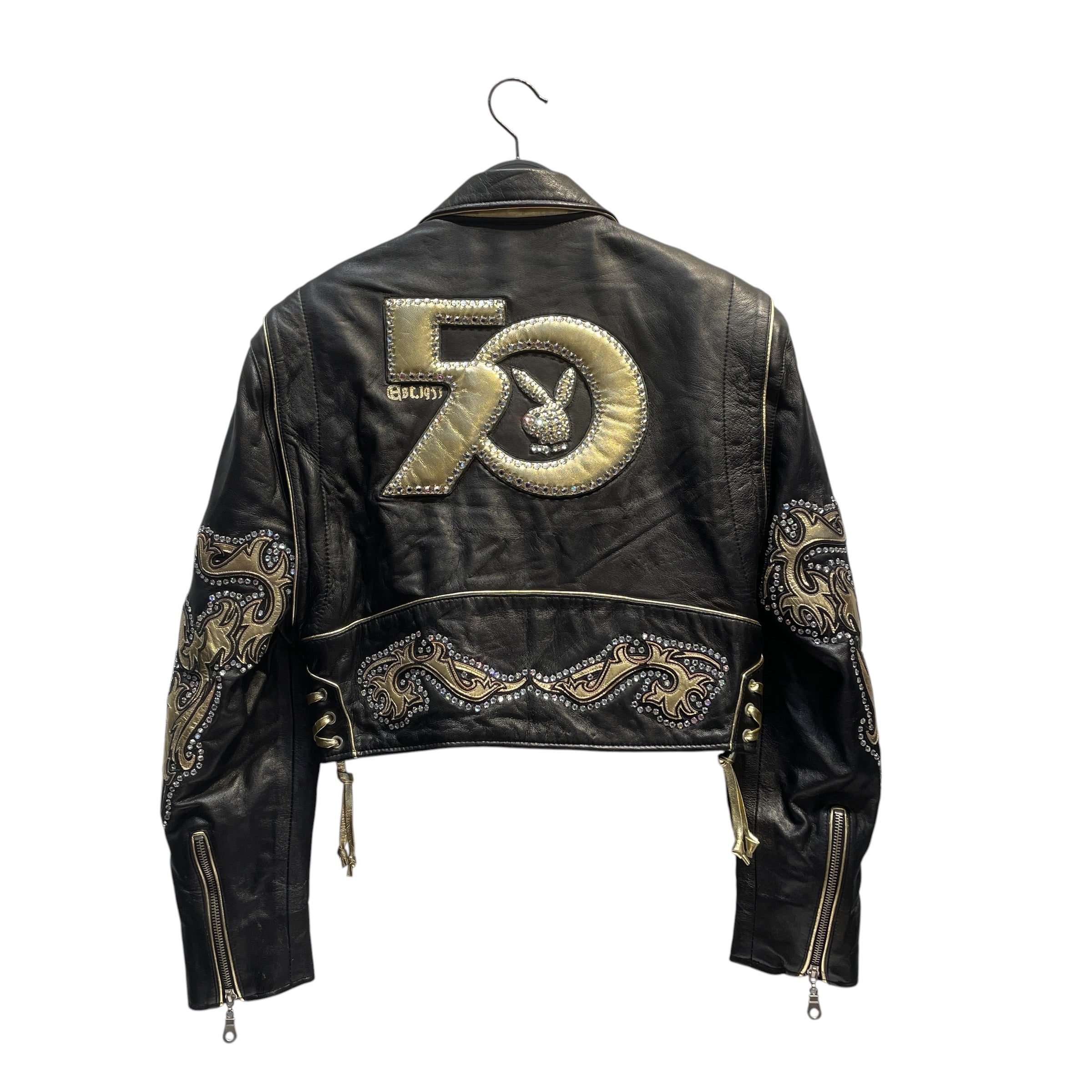 PLAYBOY/Leather Jkt/M/Leather/BLK/All Over Print/ view 2