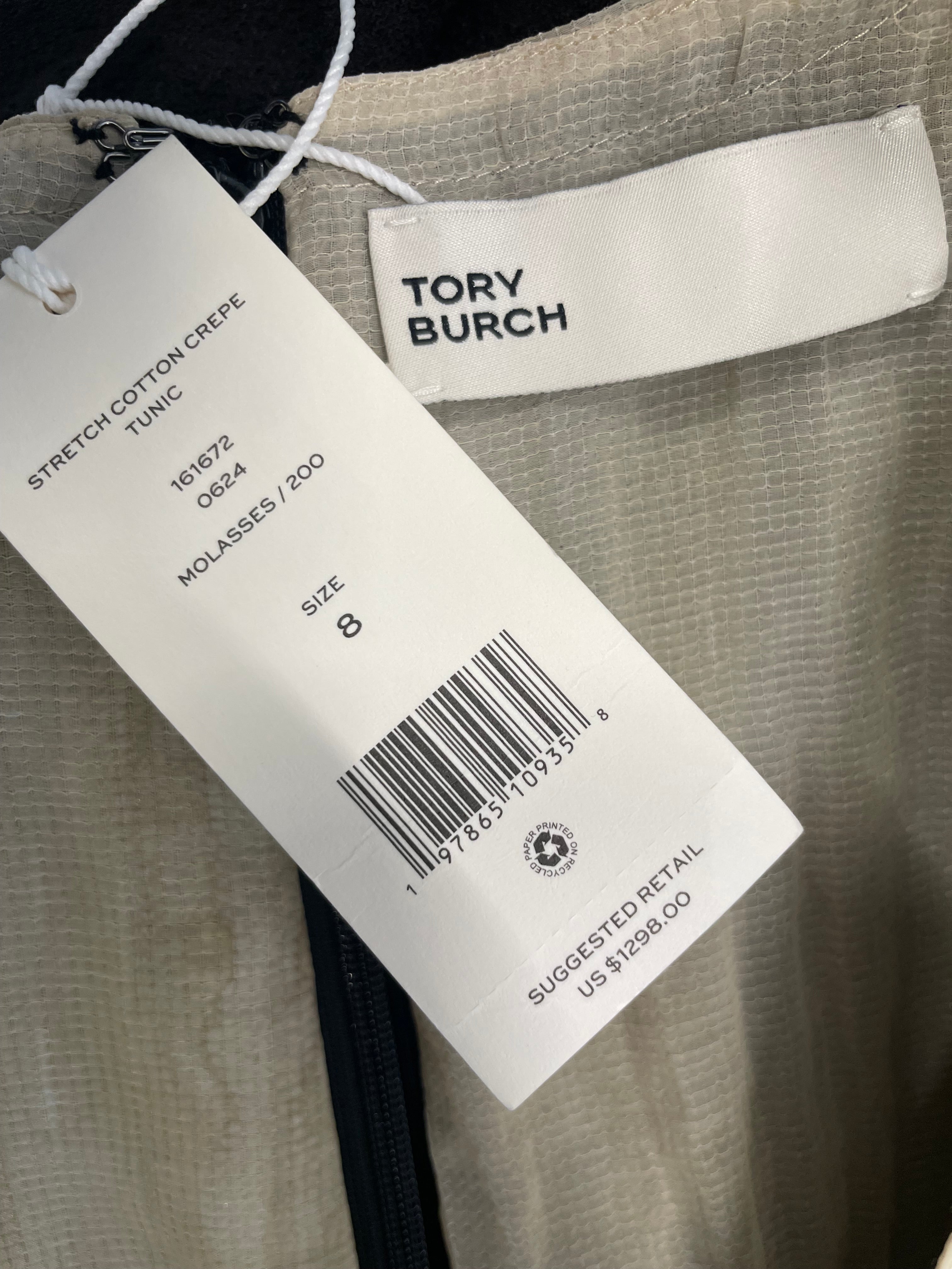 TORY BURCH/Jacket/8/Cotton/BLK/CRM LAYERED INSIDE view 3