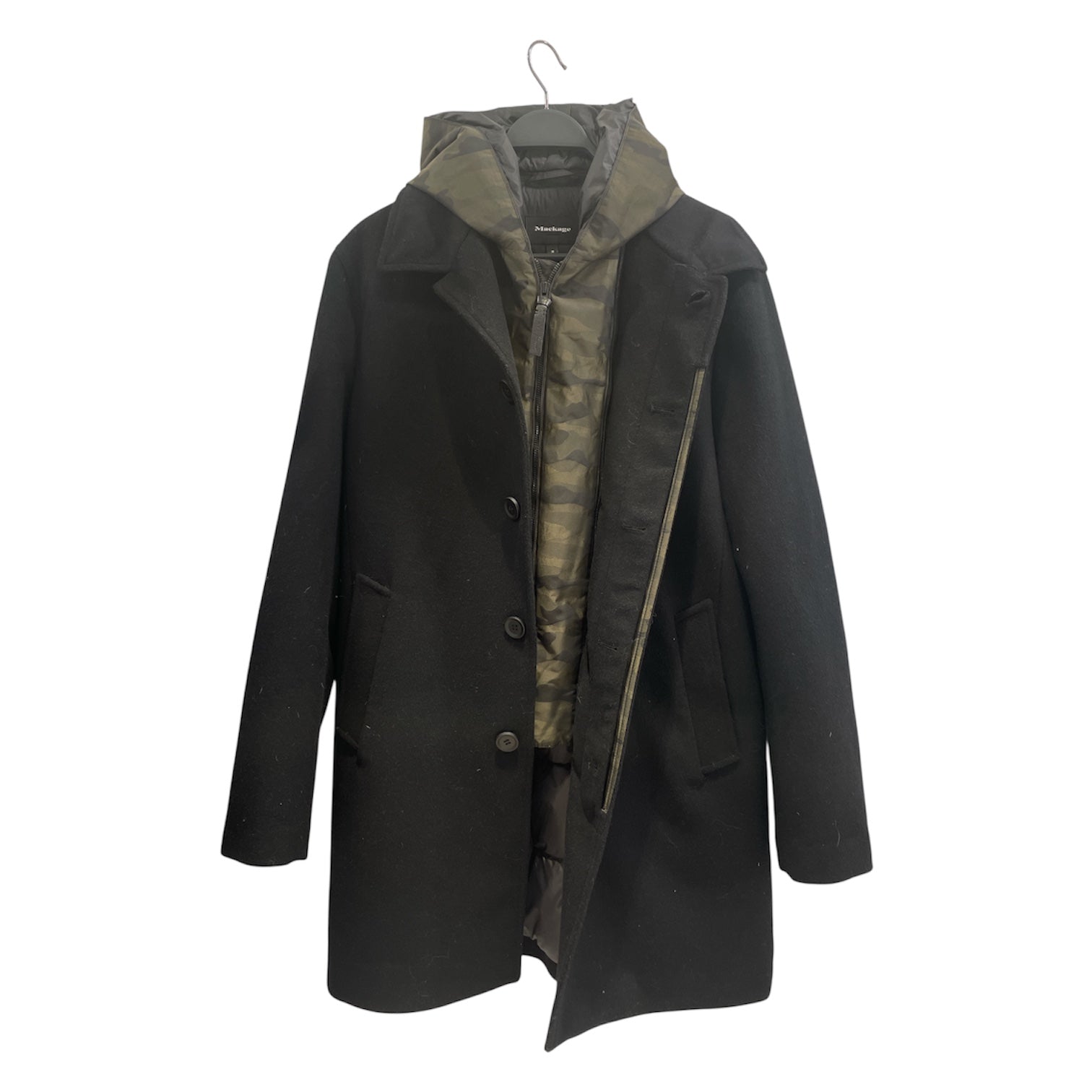 MACKAGE/Duffle Coat/M/Acrylic/BLK/Single Breasted/2 IN 1 HYRID COAT view 1