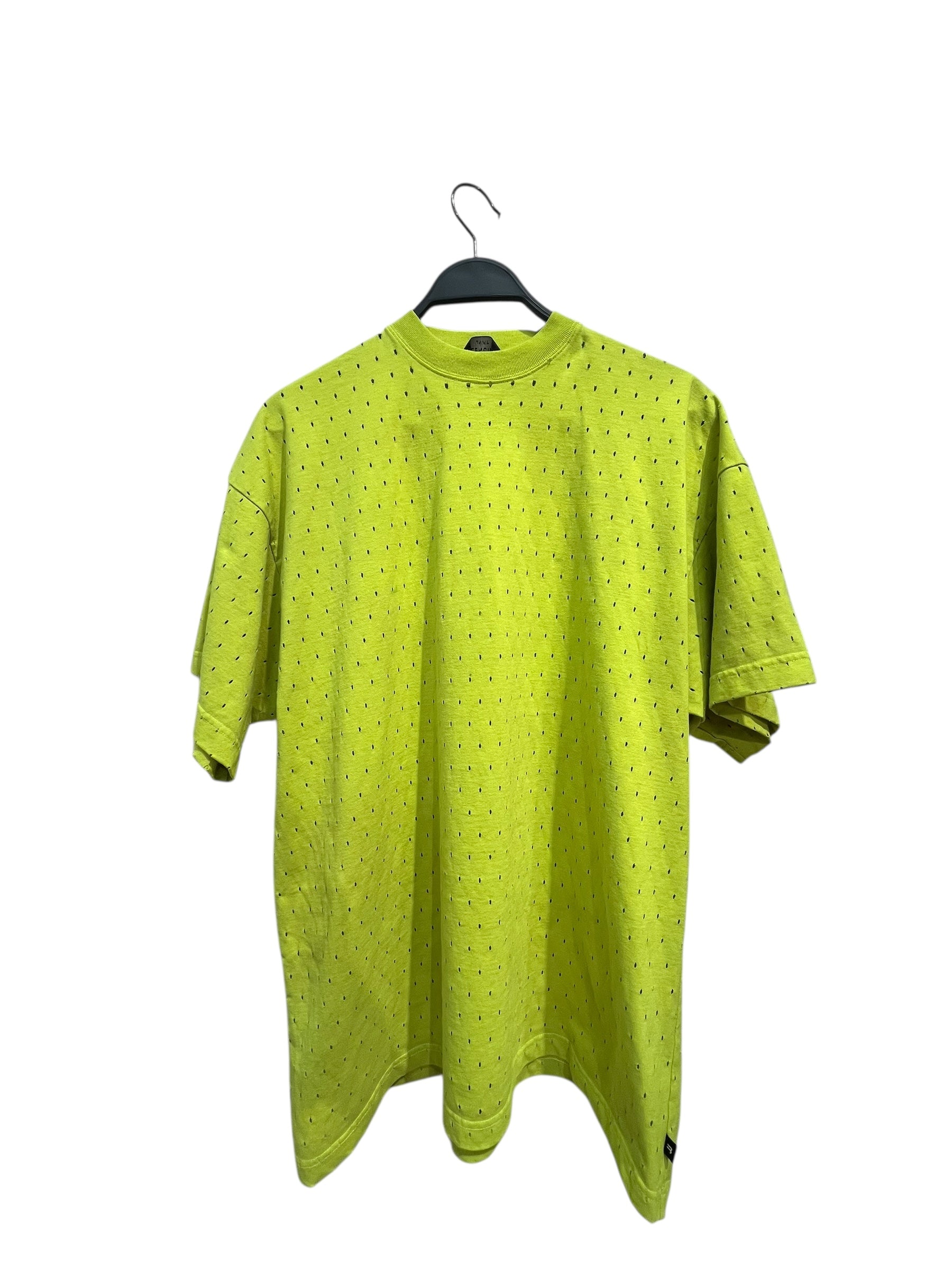 BALENCIAGA/T-Shirt/1/Cotton/GRN/NEON PERFORATED TEE view 1