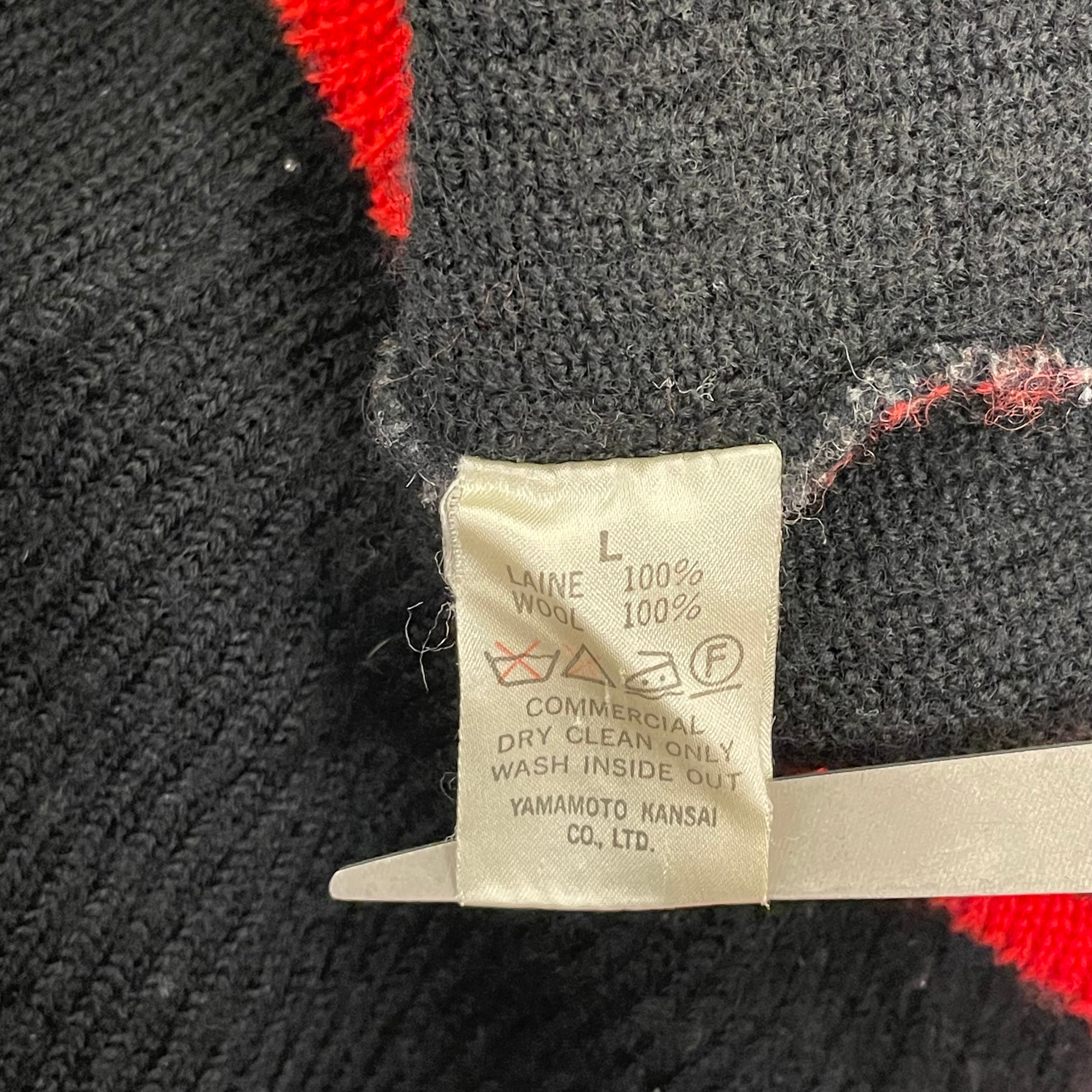 KANSAI YAMAMOTO/Cardigan/L/Graphic/Wool/MLT/O2 Leaps and Bounds view 4