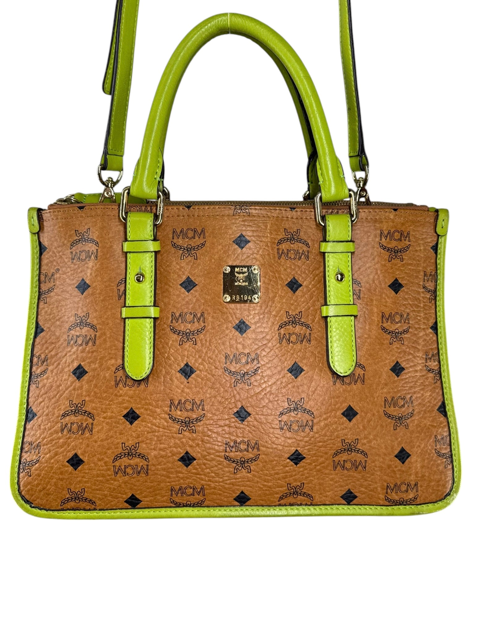 MCM/Bag/Monogram/Leather/BEG/SLIME GREEN MCM view 5