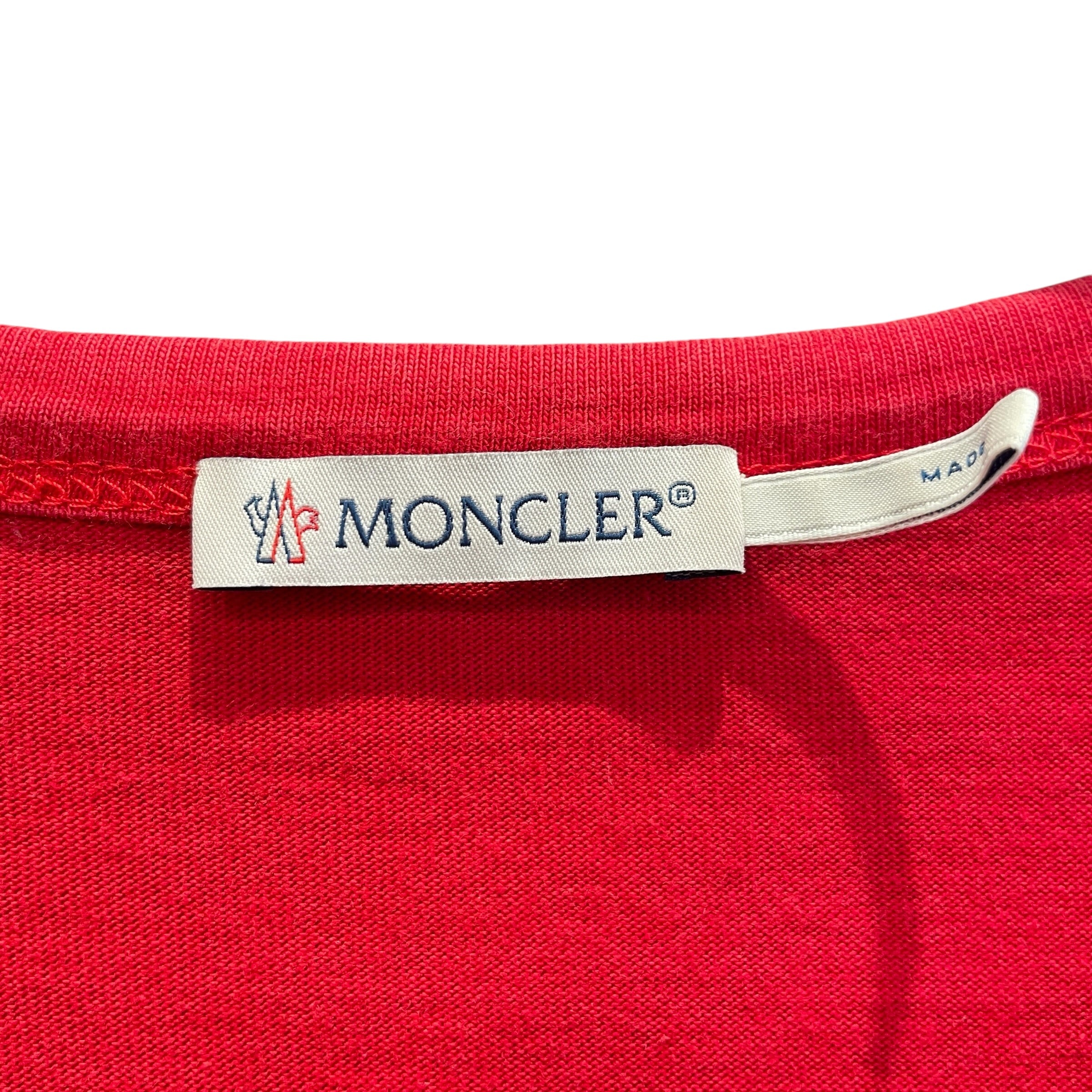MONCLER/T-Shirt/XL/Cotton/RED/RED LOGO TEE view 3
