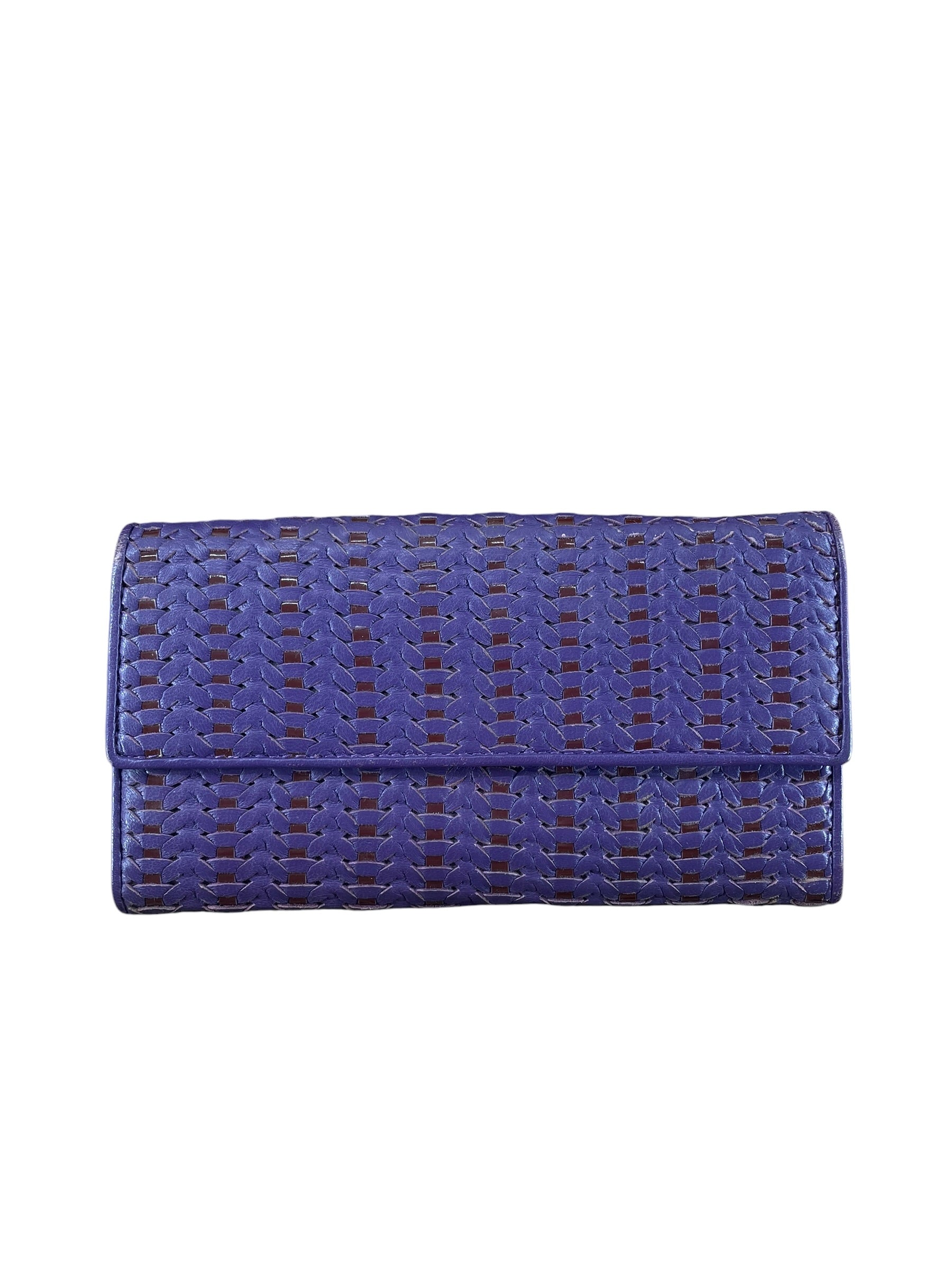 Christian Dior/Long Wallet/Border/Leather/PPL/LADY DIOR WOVEN WALLET view 1