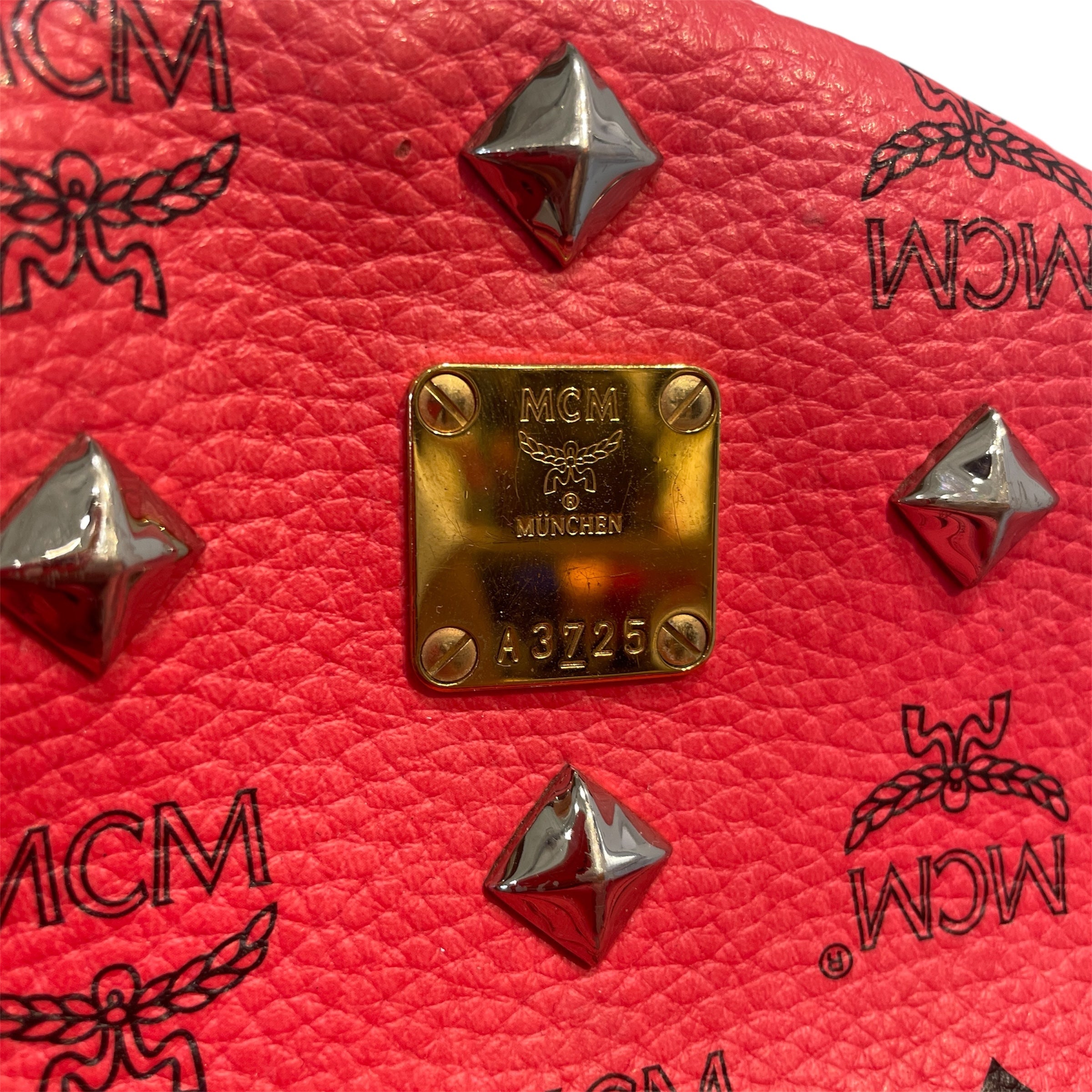 MCM/Backpack/Monogram/Leather/PNK/Studded Backpck view 5