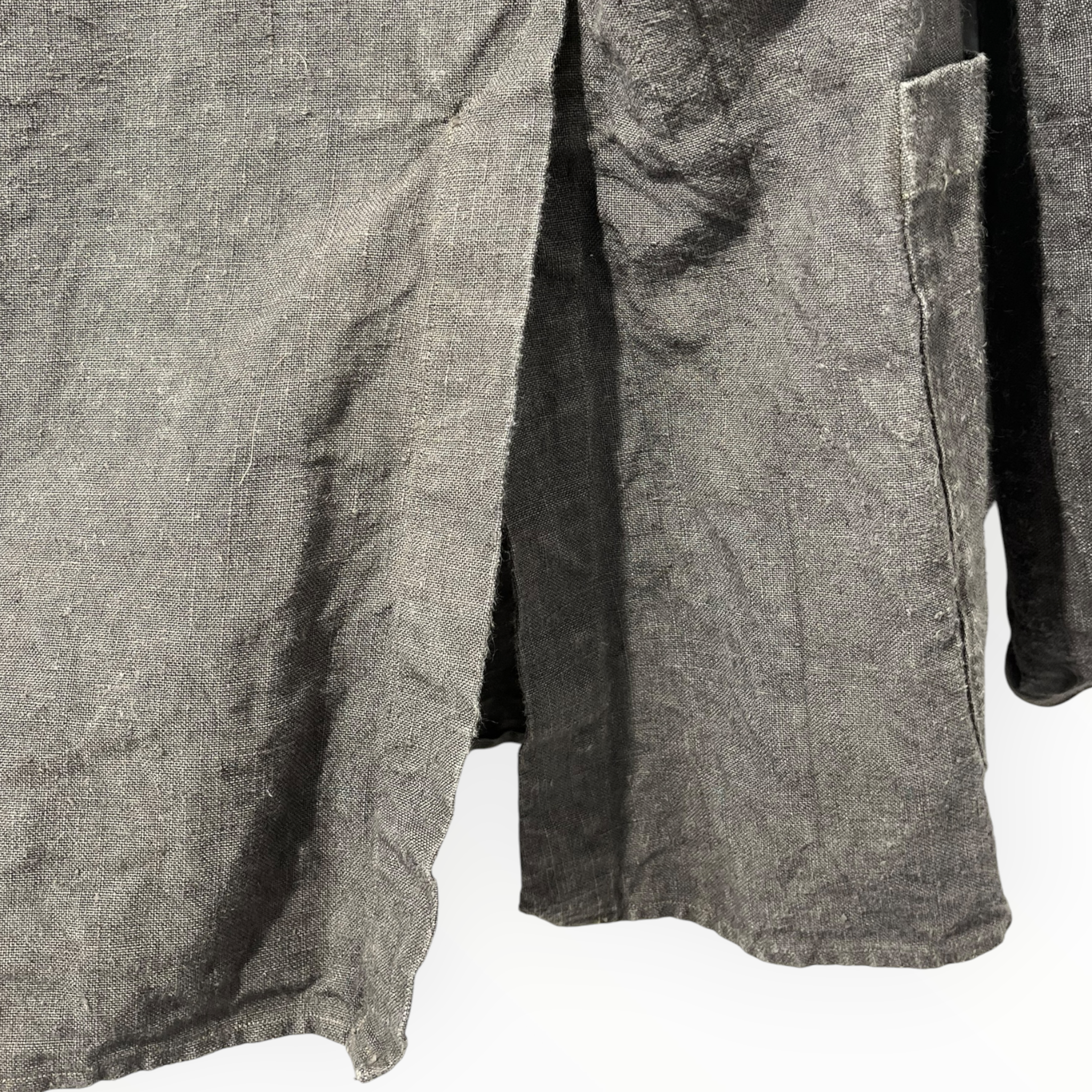 kaval/Tailored Jkt/M/Linen/GRY/stitched linen 4 buttons view 4