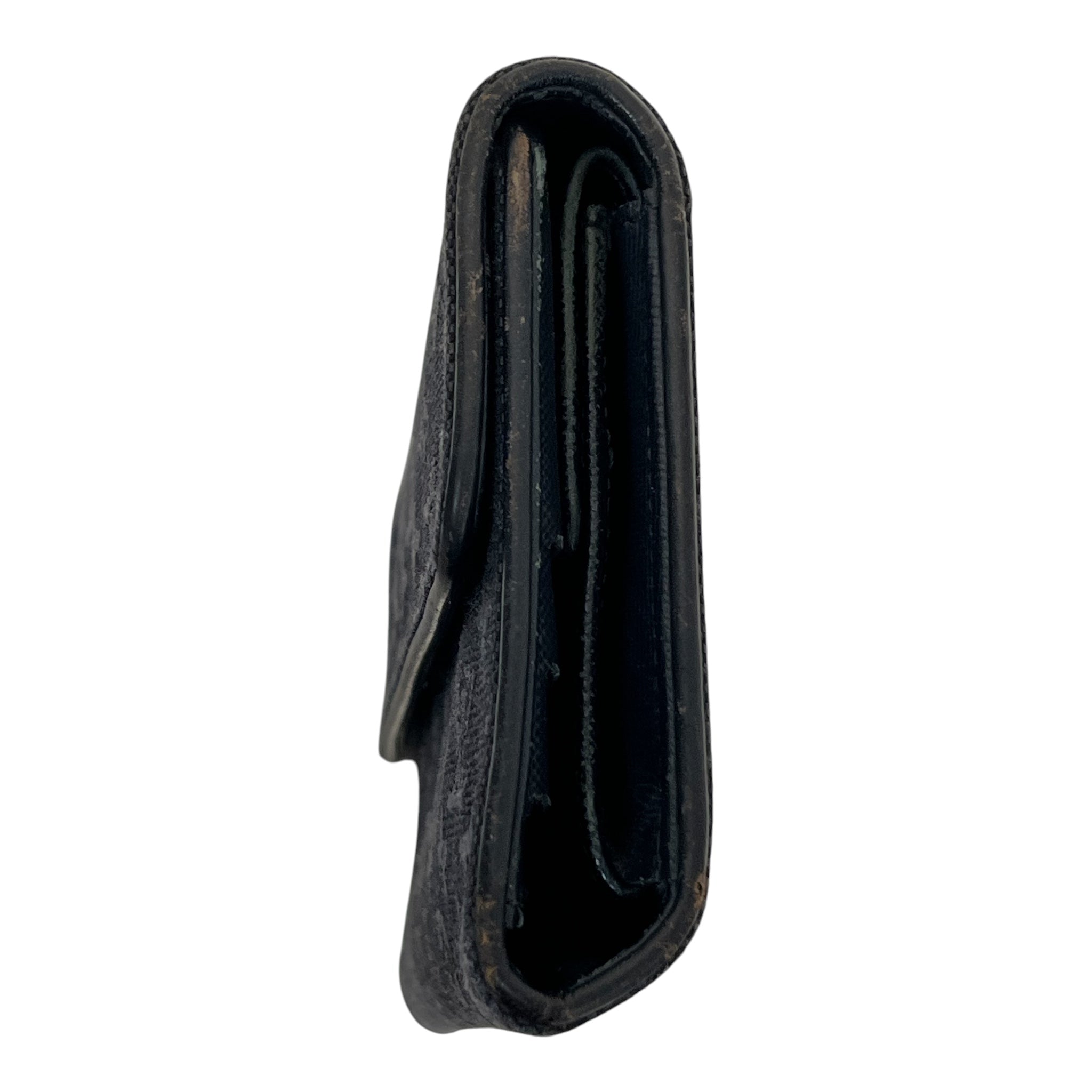 LOUIS VUITTON/Long Wallet/Monogram/Cotton/BLK/L's/brazza view 9