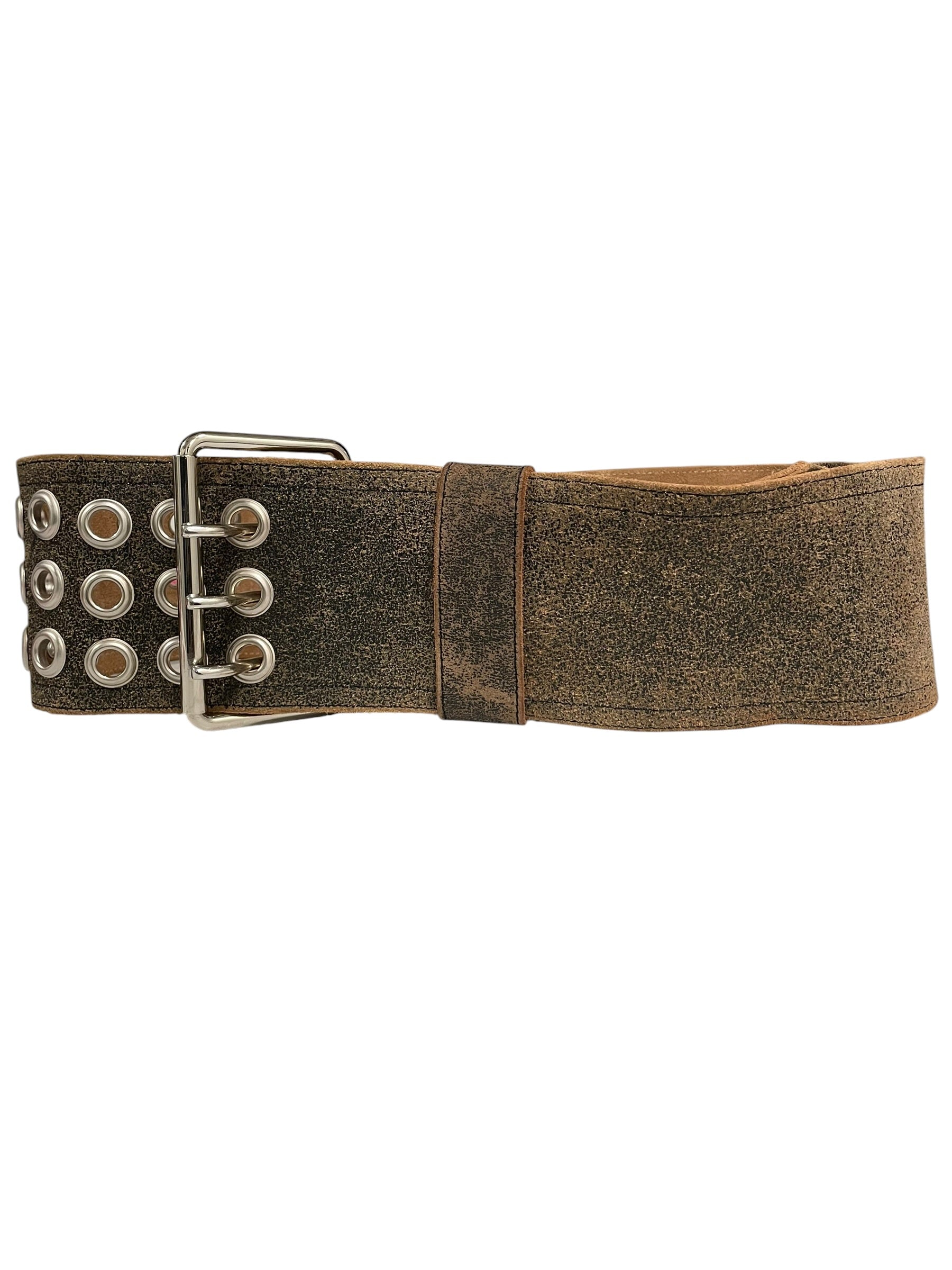 Vaquera/Belt/Leather/BLK/L's/cracked leather wide belt view 1