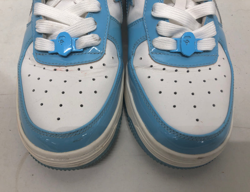 BAPE STA!/Low-Sneakers/US 9.5/Leather/BLU/LIGHT BLUE BABESTA