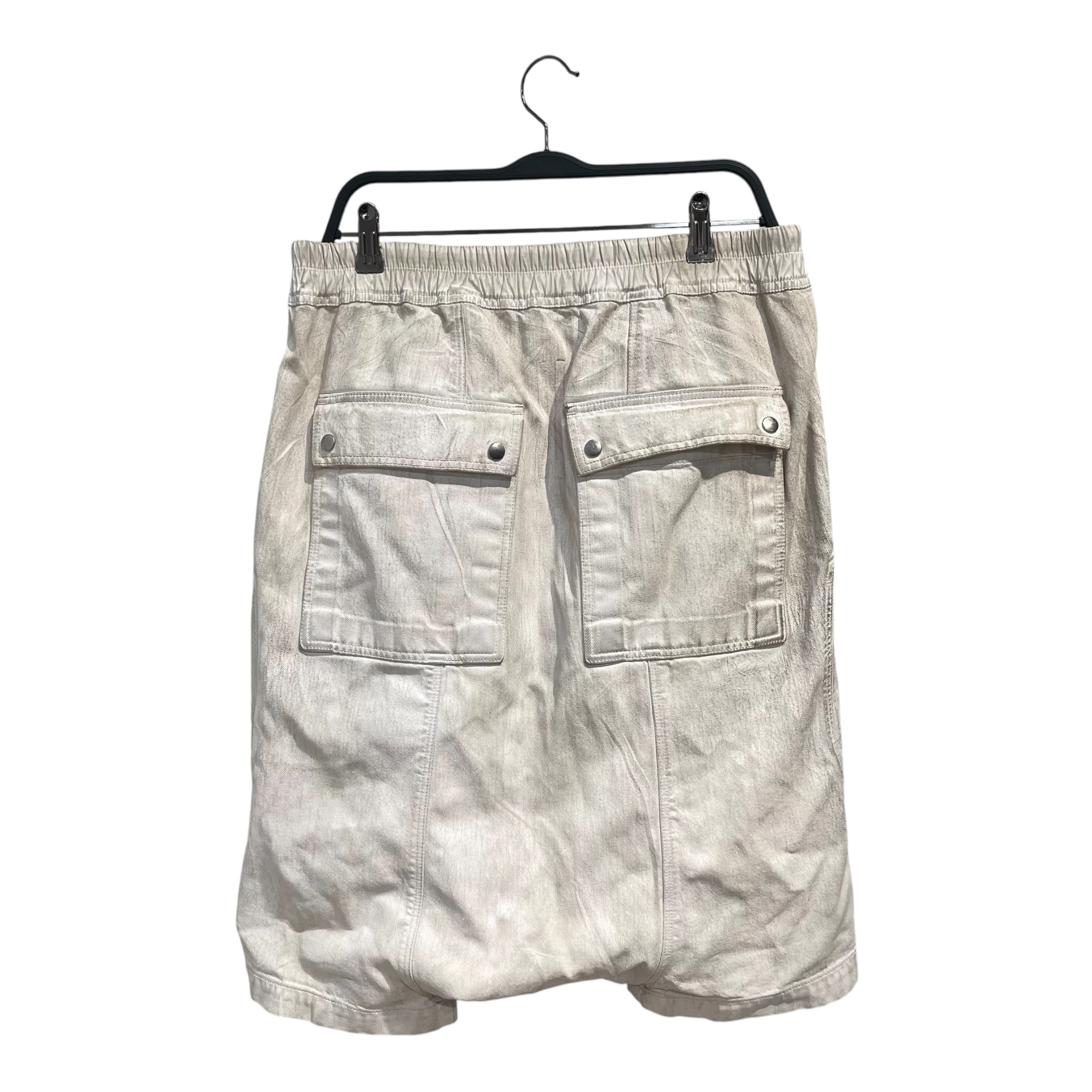 Rick Owens/Shorts/40/Cotton/CRM/waxed cargo shorts view 2