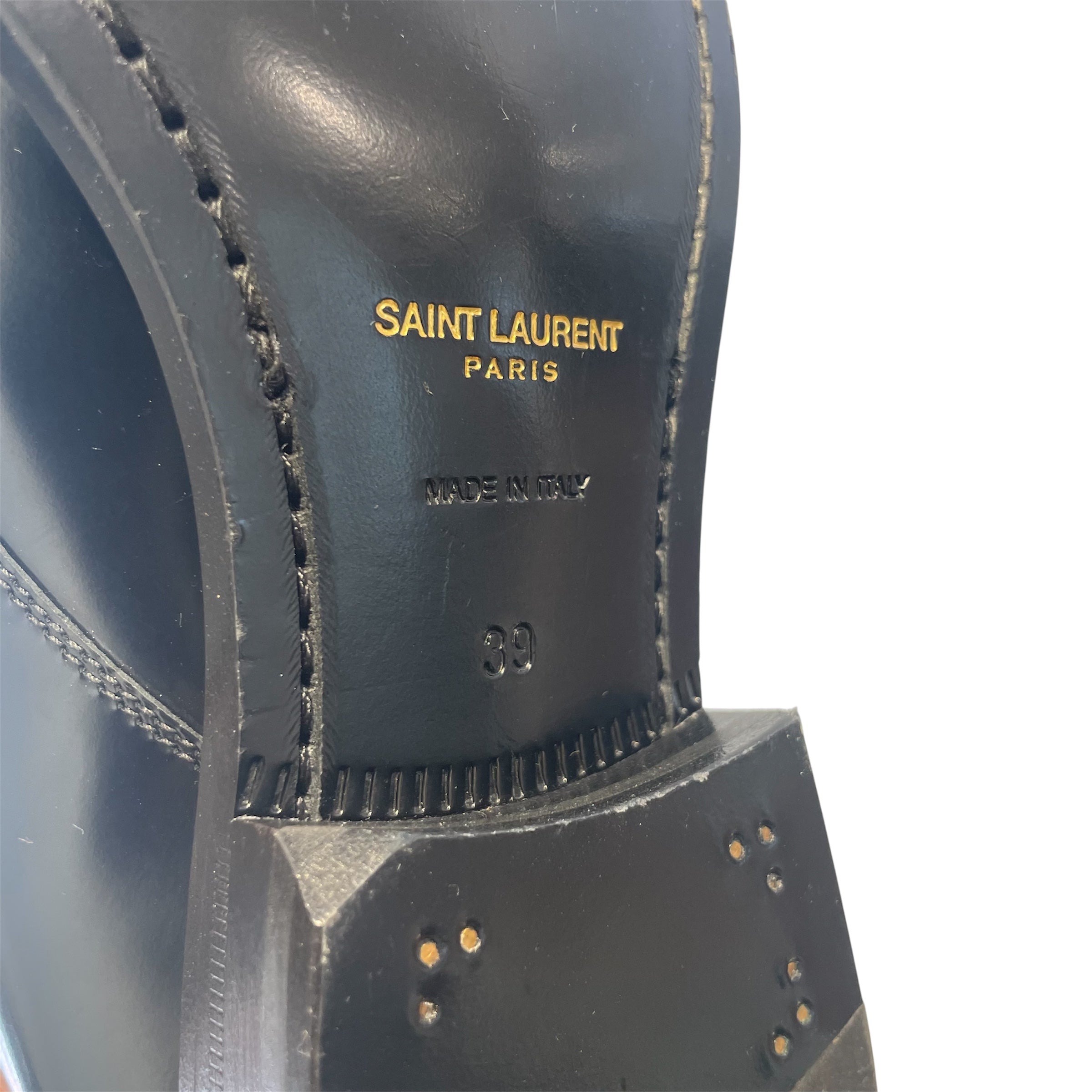 SAINT LAURENT/Loafers/EU 39/Leather/BLK/jones patent leather view 5