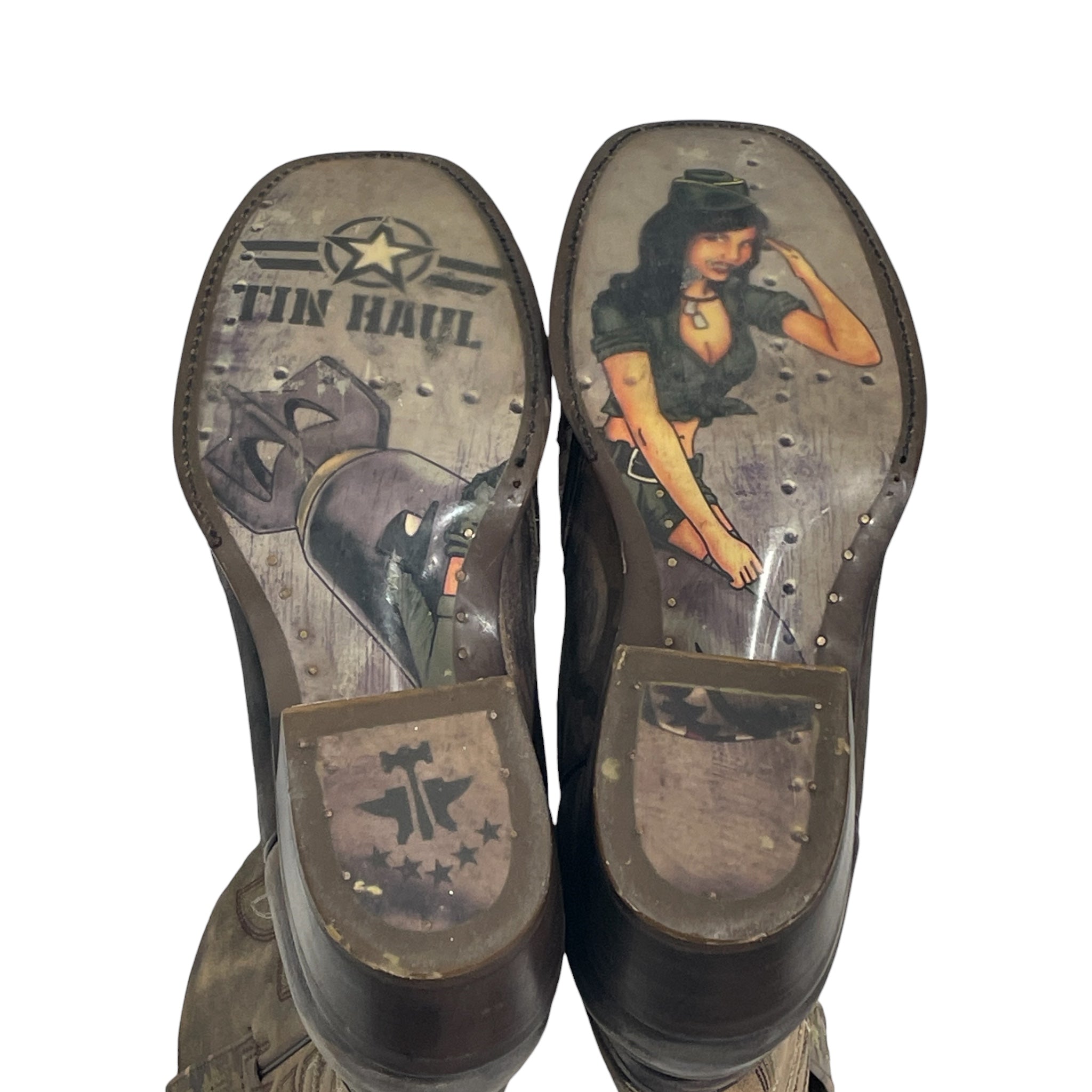 Tin Haul/Cowboy Boots/US 9/Animal Pattern/Leather/BRW/sharky boots view 4