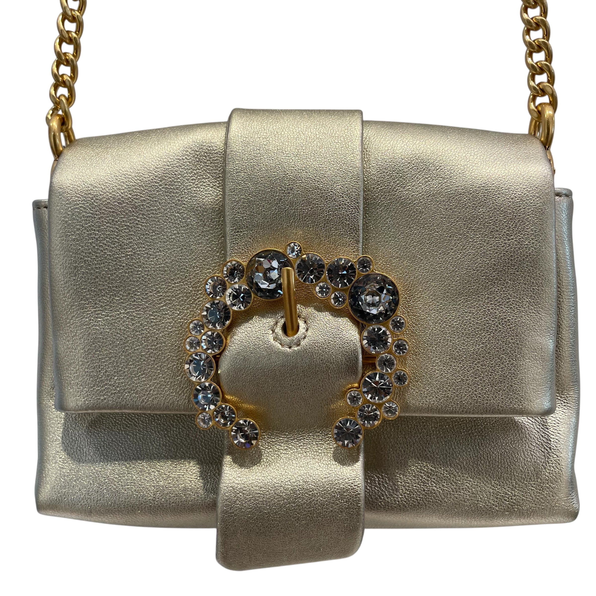 TORY BURCH/Cross Body Bag/Glitter/Leather/GLD/CRYSTAL GEM/GLD STRAP view 2
