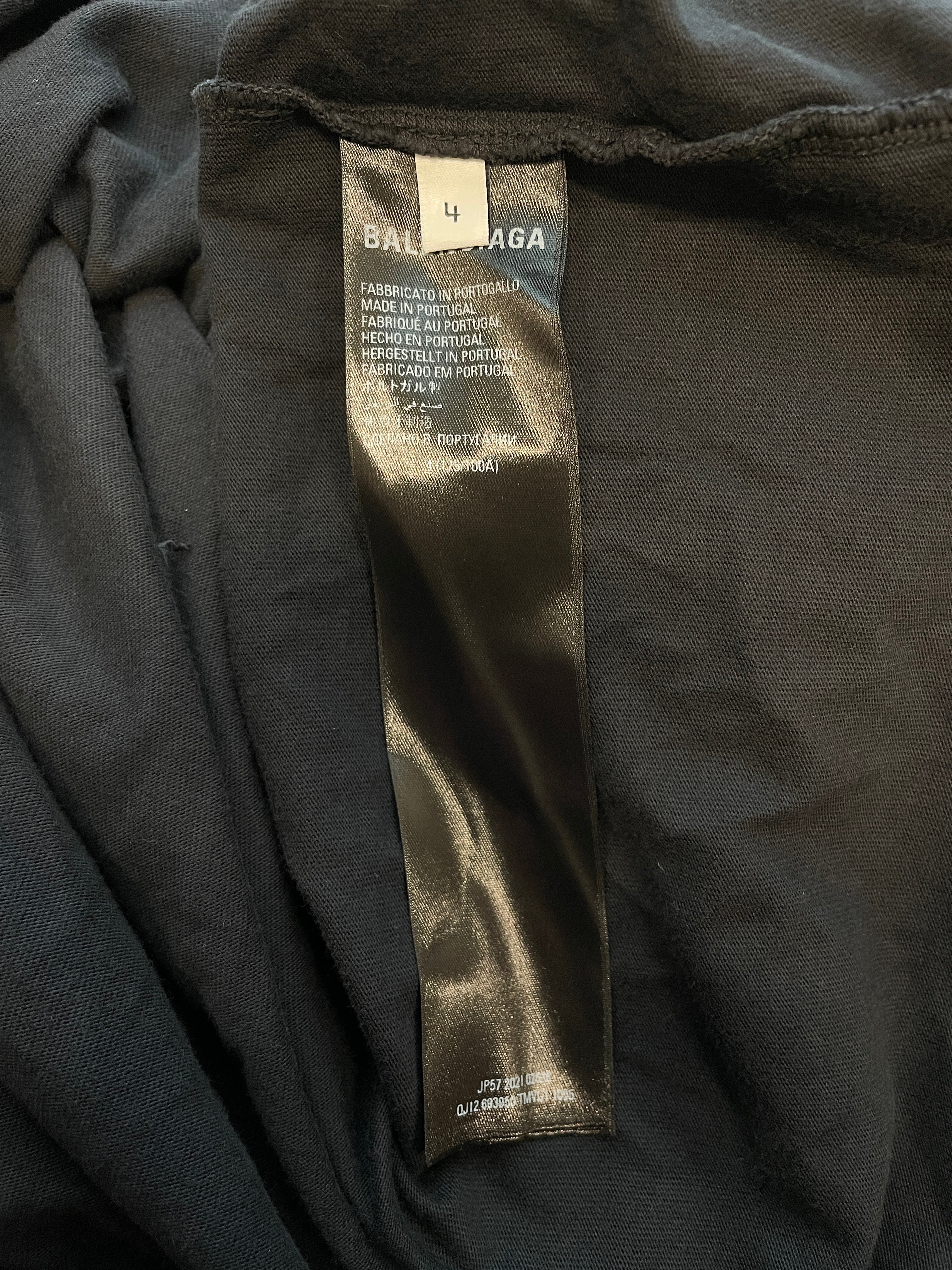 BALENCIAGA/LS T-Shirt/4/Cotton/BLK/14 - 2021 WASHED BLACK LS view 5