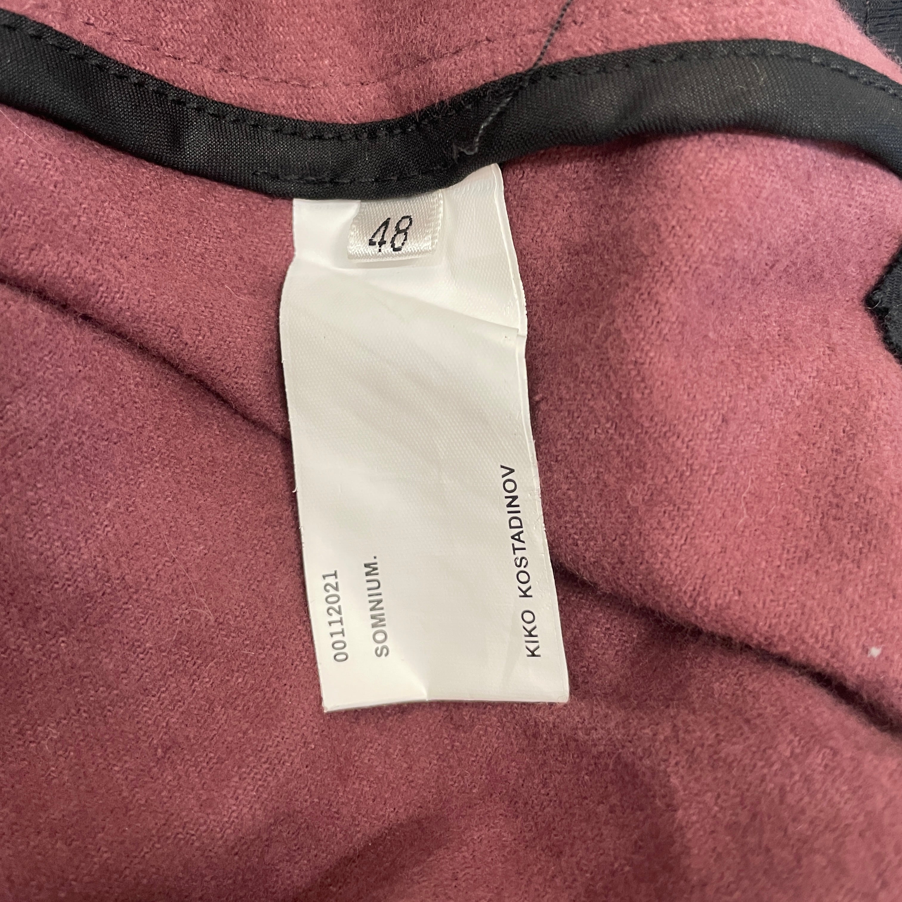 Kiko Kostadinov/Peacoat/48/Cotton/BRD/maiden peacoat dusty rose view 4