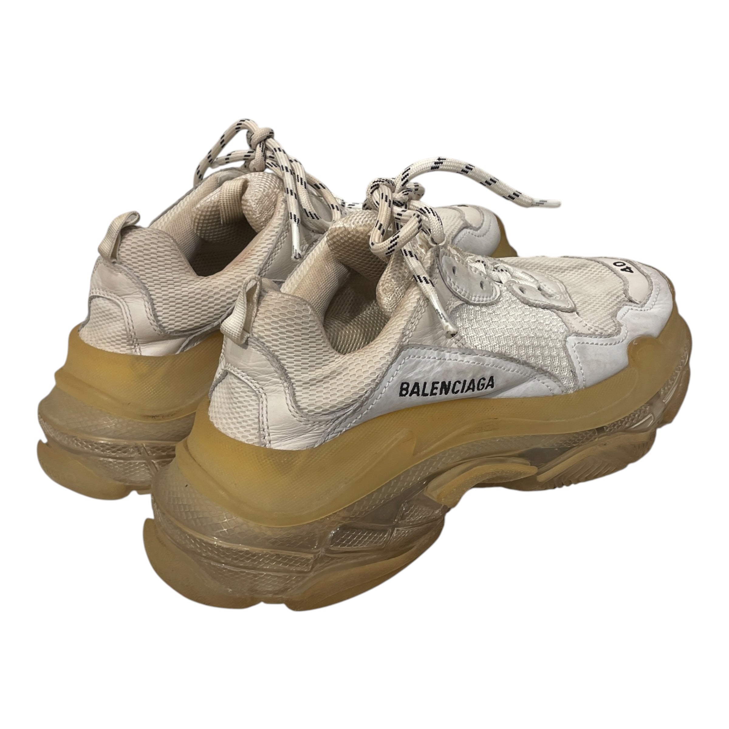 BALENCIAGA/Low-Sneakers/EU 40/Nylon/WHT/TRIPLE S CLEAR SOLE view 2