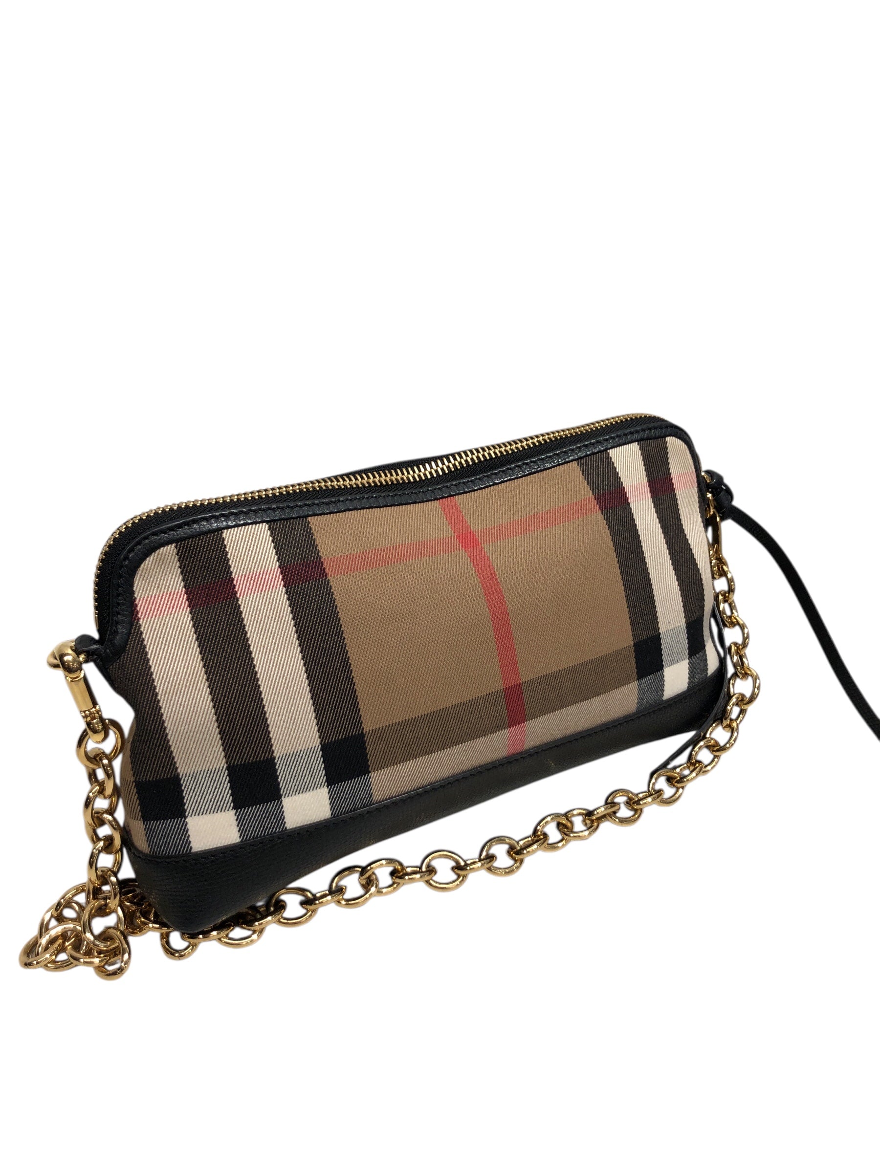 BURBERRY/Bag/Leather/BLK/plaid-lined Abingdon view 2