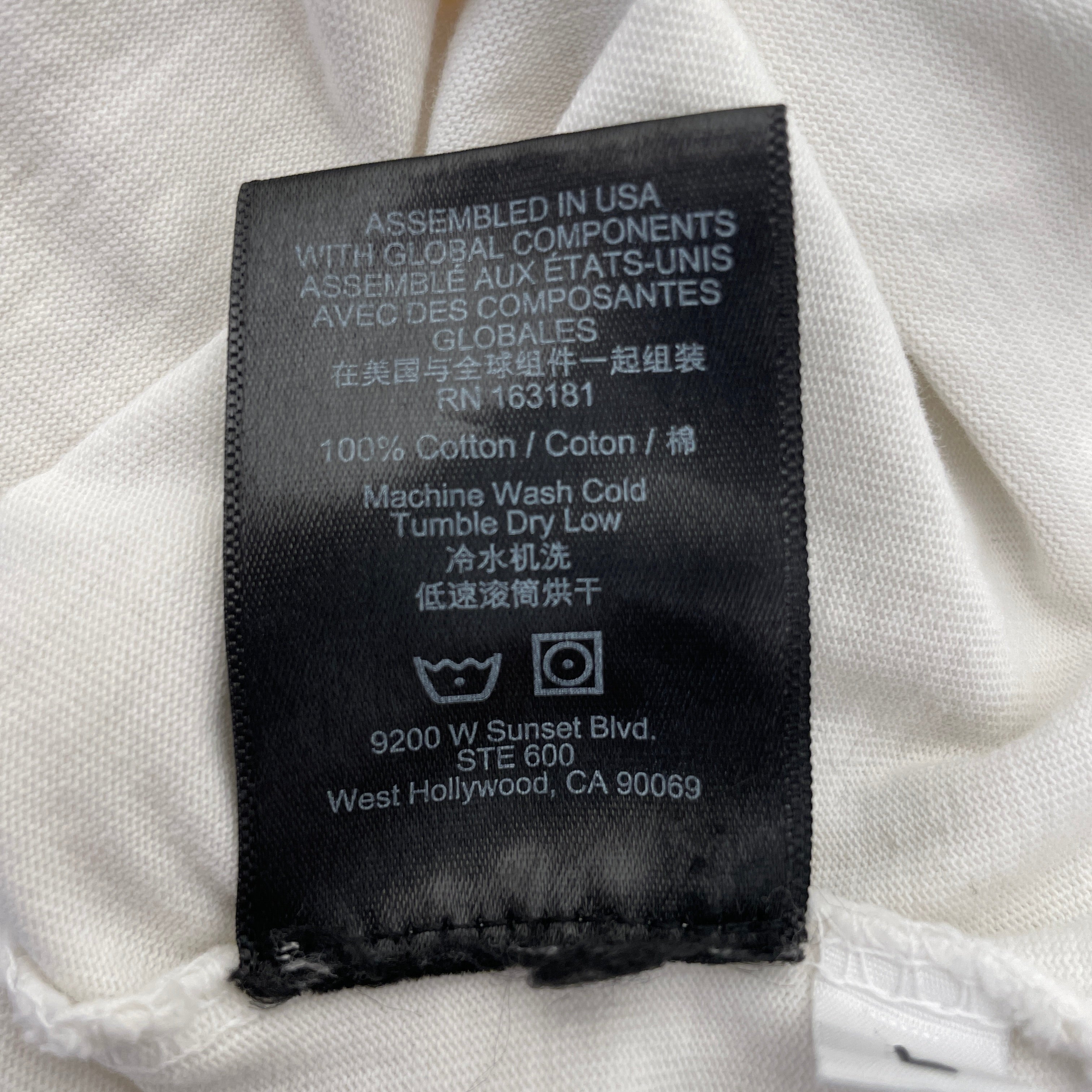 RHUDE/T-Shirt/L/Cotton/WHT/grand prix view 3