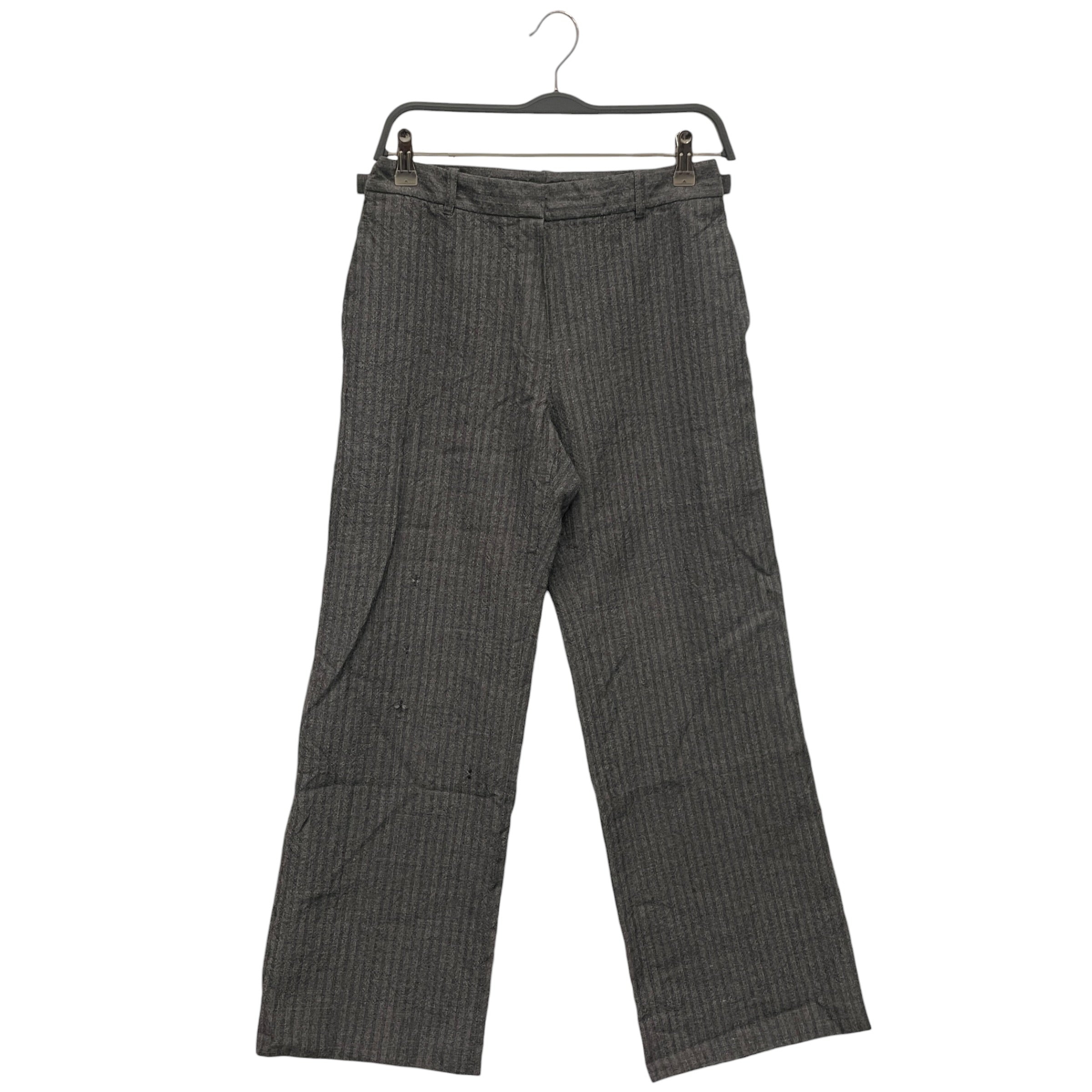 ANN DEMEULEMEESTER/Wide Leg Pants/32/Stripe/Wool/GRY/ view 1