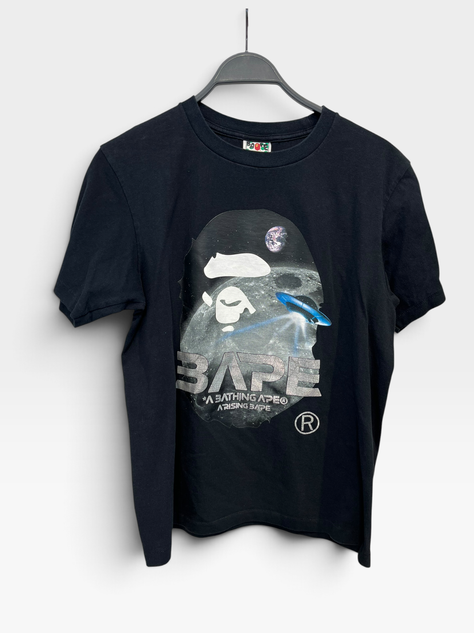 A BATHING APE/T-Shirt/M/Cotton/BLK/MOON PHOTO TEE view 1
