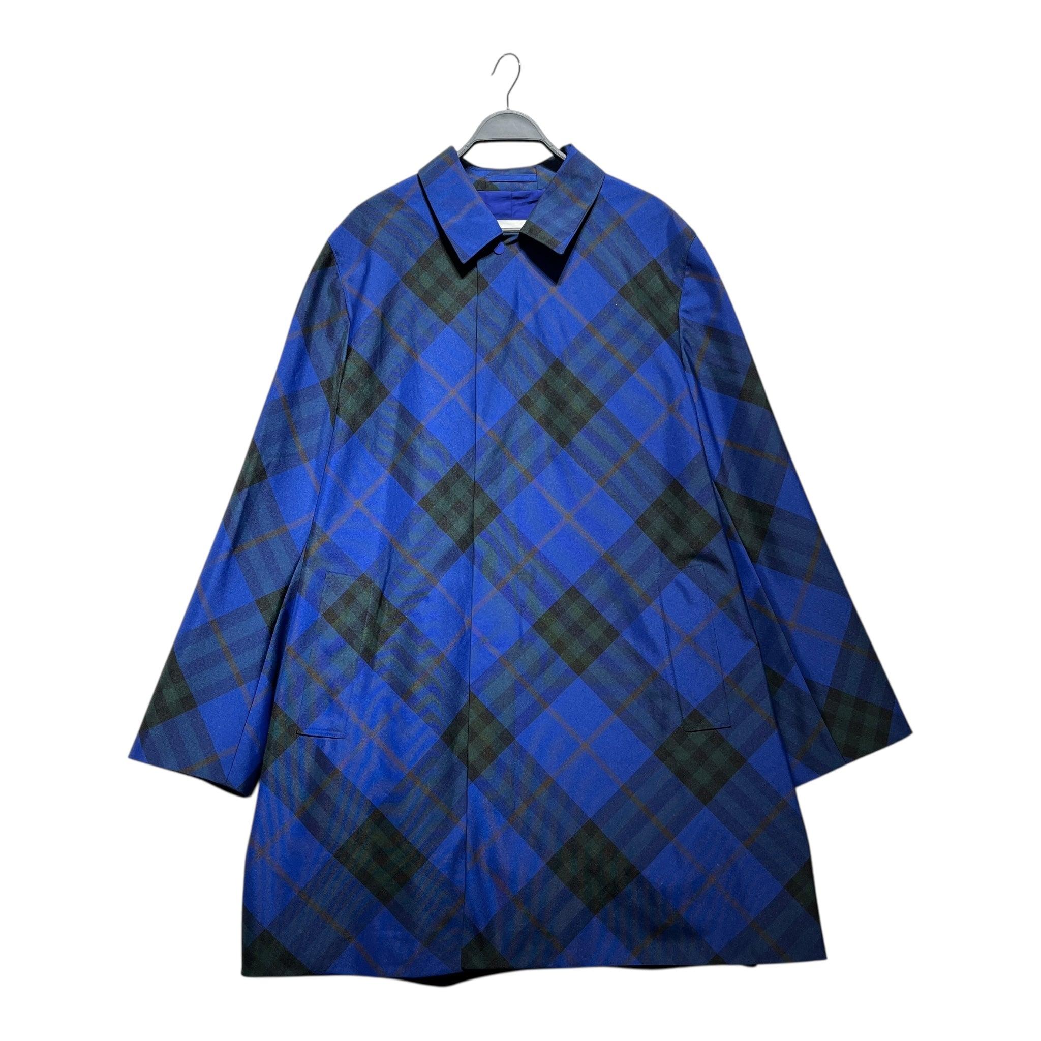BURBERRY/Trench Coat/56/Cotton/BLU/Plaid/ view 1
