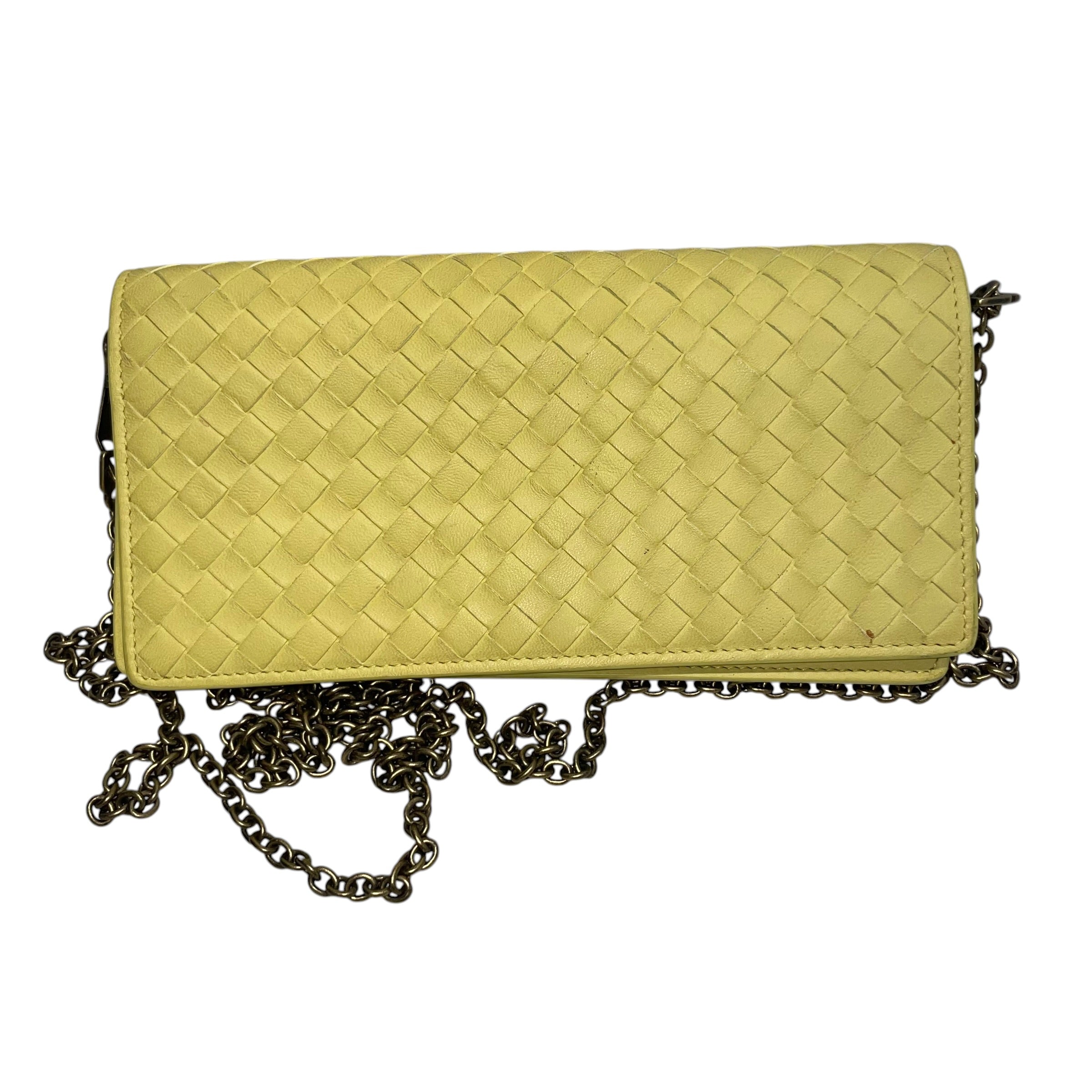 BOTTEGA VENETA/Cross Body Bag/Leather/YEL/NAPA INTRECCIATO/CROSSBODY view 1