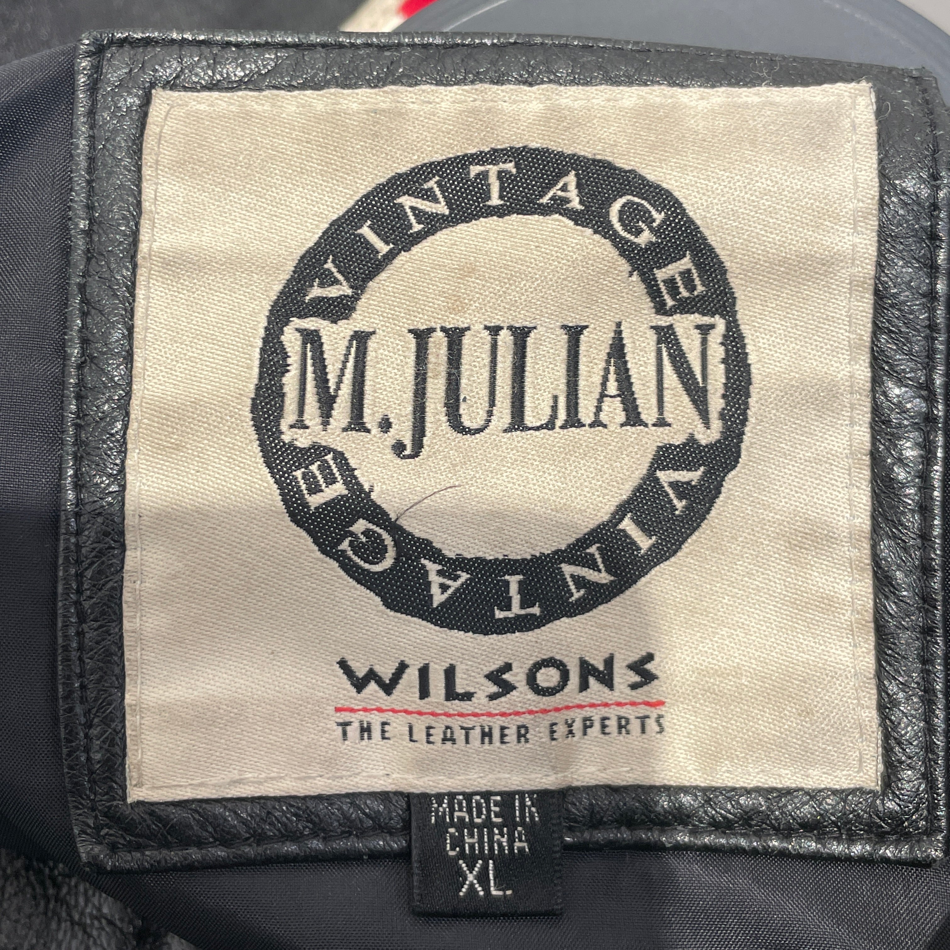 Wilsons Leather/Leather Jkt/XL/Leather/BLK/AMERICAN FLAG view 6