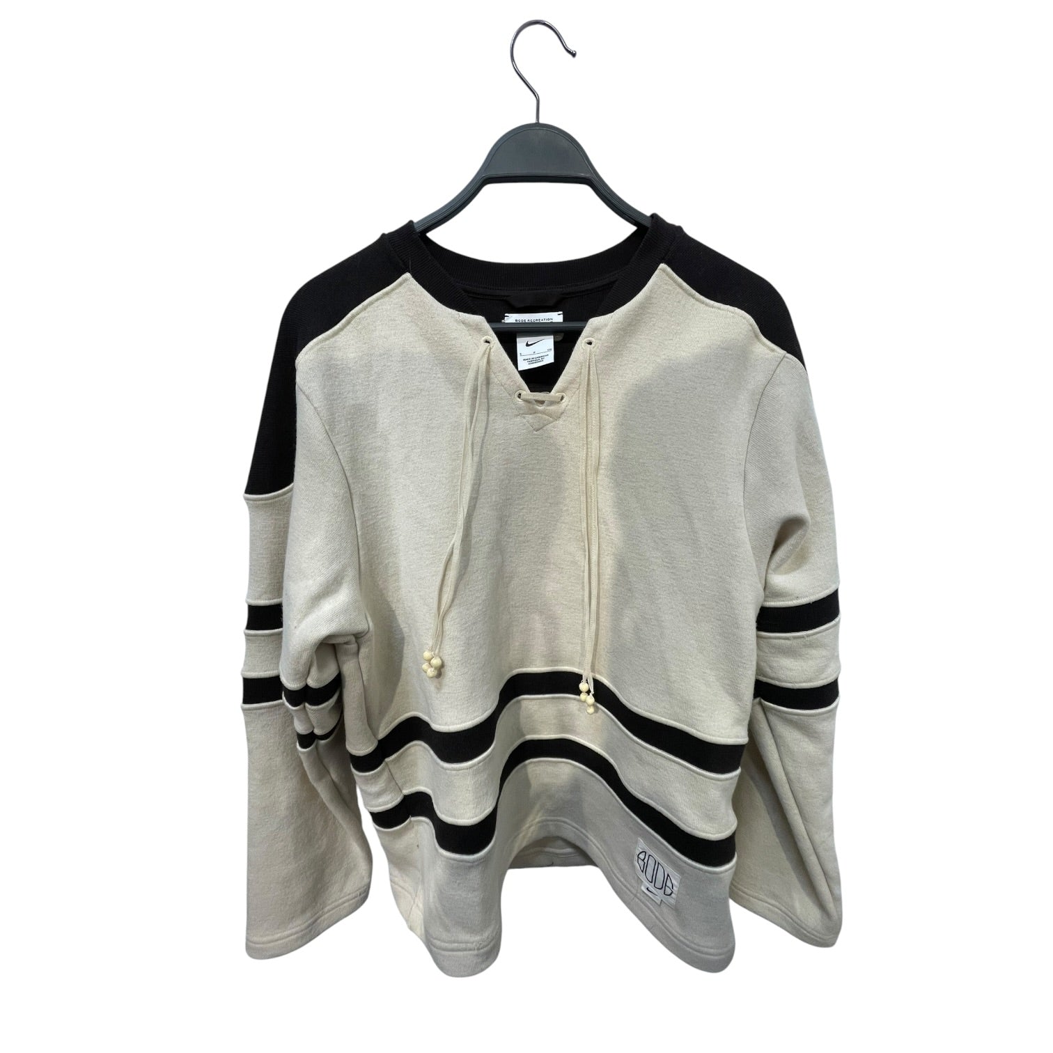 BODE/NIKE/Sweater/S/Stripe/Wool/CRM/lacing knit long sleeve view 1