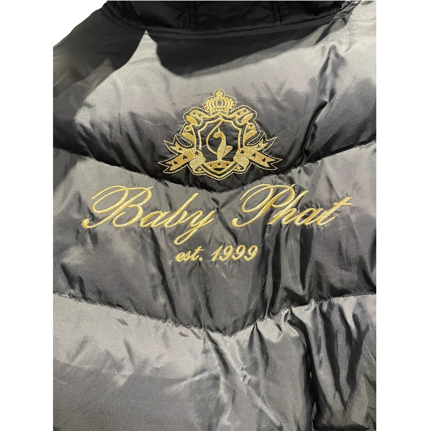 baby phat/Puffer Jkt/XL/BLK/Fur Hood Asymetric zip view 4