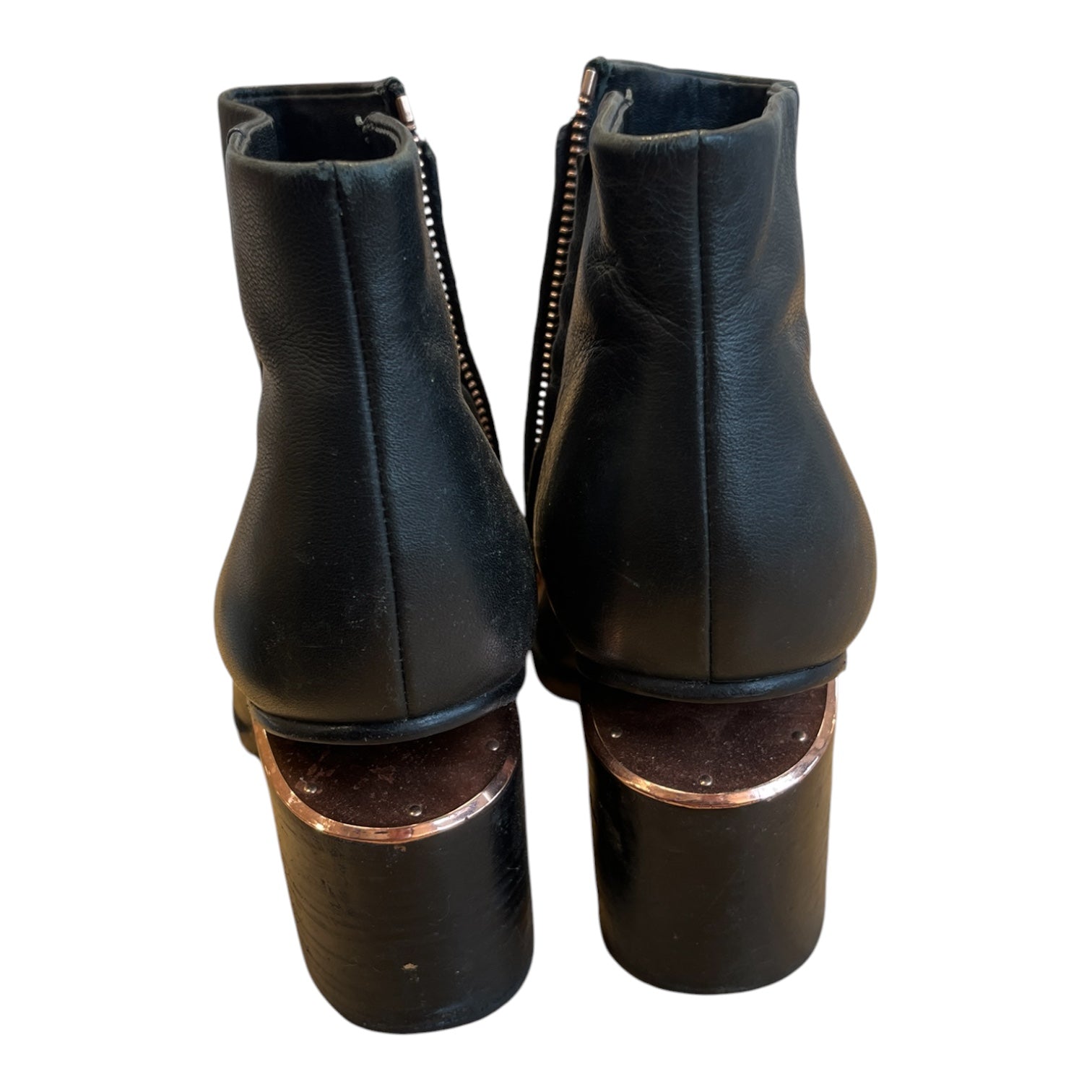 Alexander Wang/Ankle Boots/EU 37/Leather/BLK/heel/boot w rose gold metal view 4
