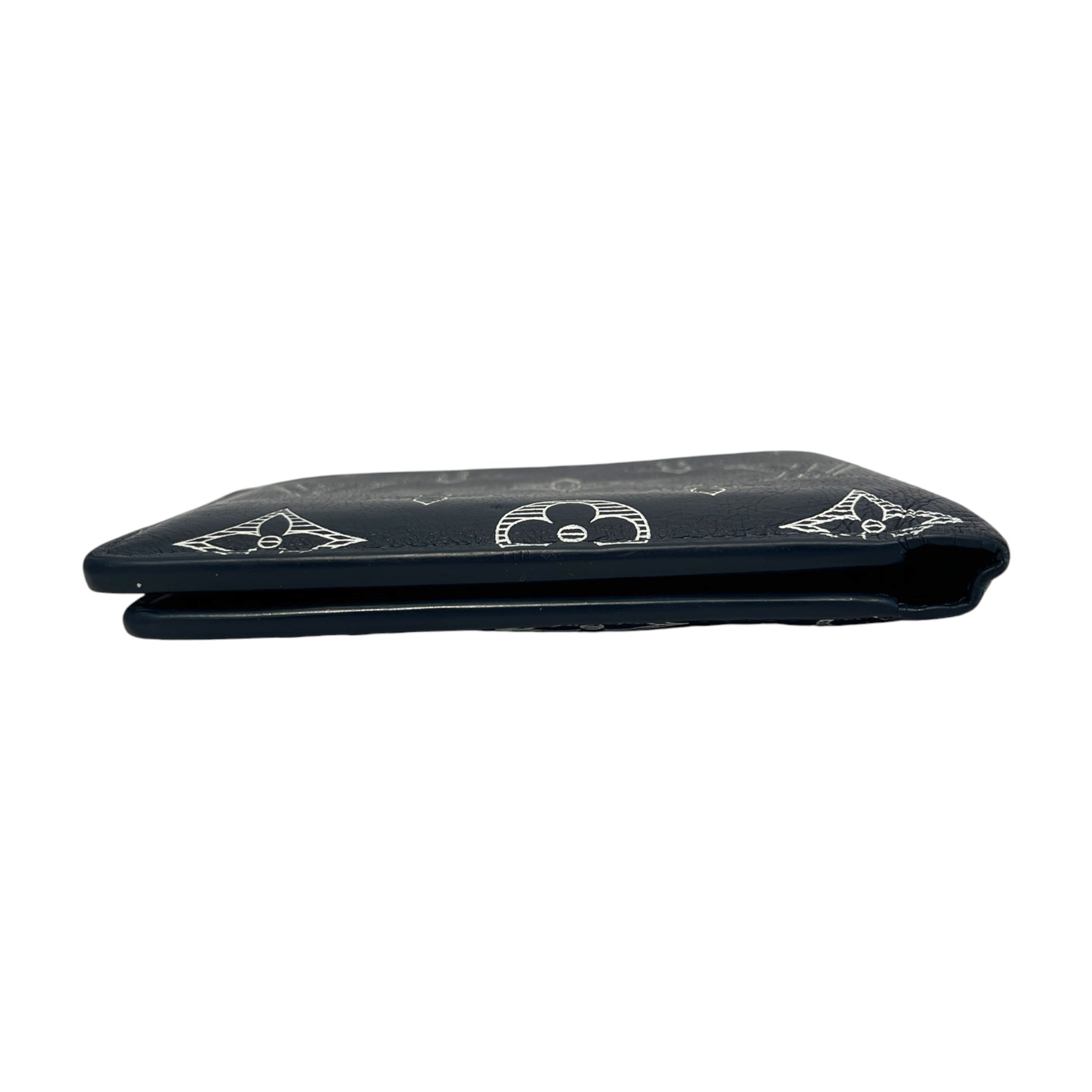 LOUIS VUITTON/Bifold Wallet/Monogram/Leather/NVY/white view 3