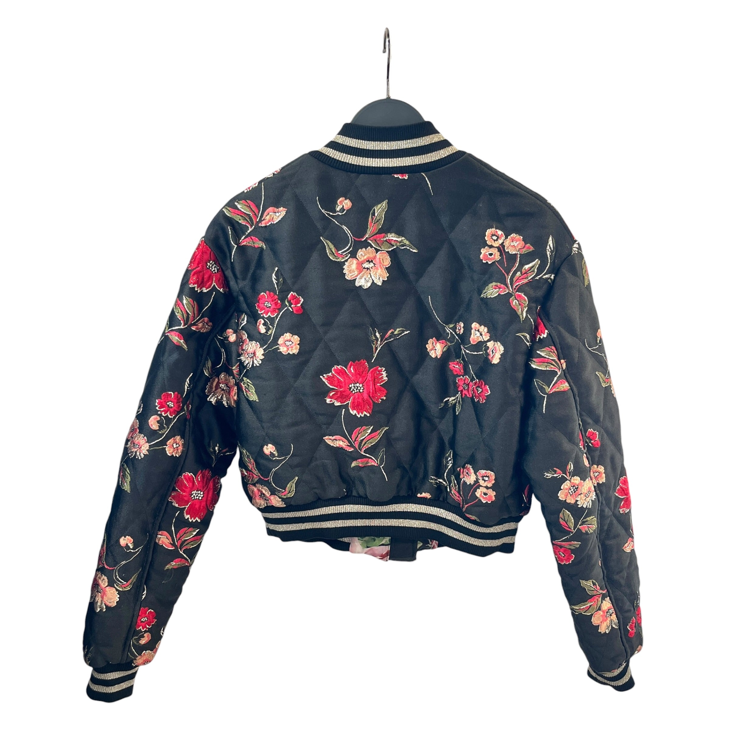 DOLCE&GABBANA/Quilted Jkt/36/All Over Print/Cotton/BLK/Single Breasted/Amore Bomber Jacket view 2