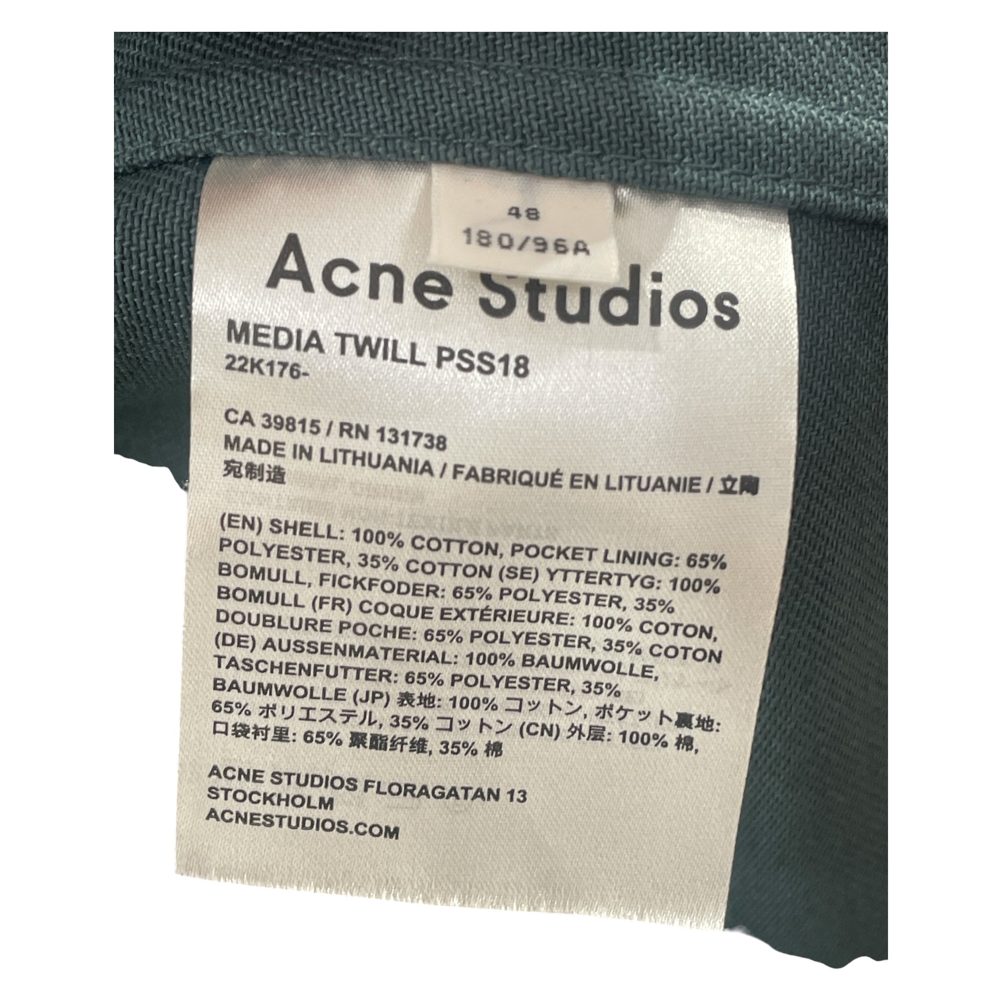 Acne Studios/Jacket/48/Cotton/GRN/ view 4