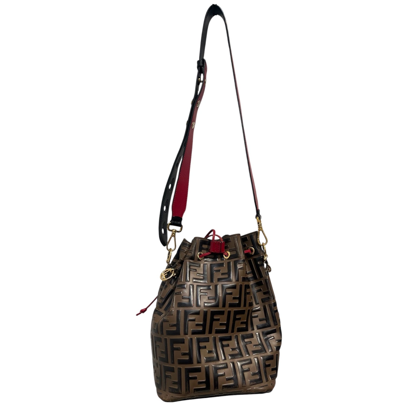 FENDI/Cross Body Bag/Monogram/Leather/BRW/bucket bag mon tresor view 2