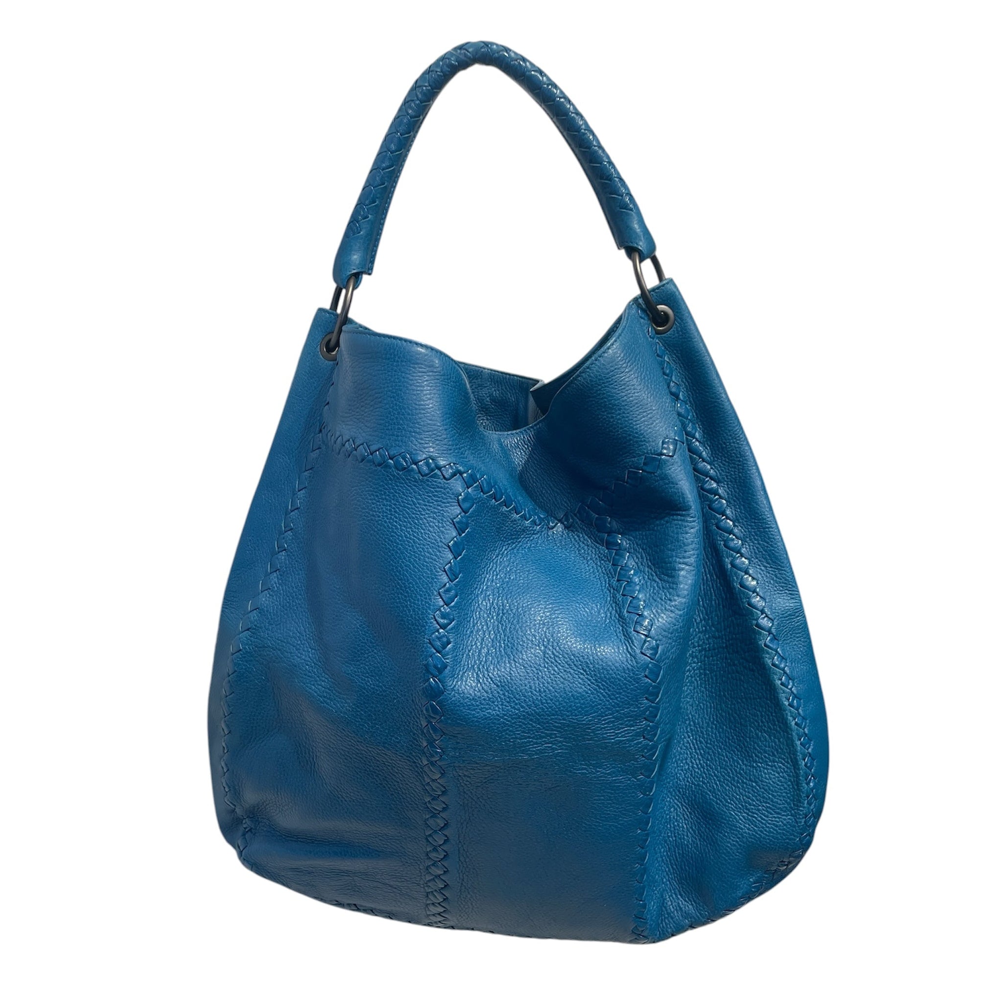 BOTTEGA VENETA/Tote Bag/Leather/BLU/INTRECCIATO CERVO HOBO view 1