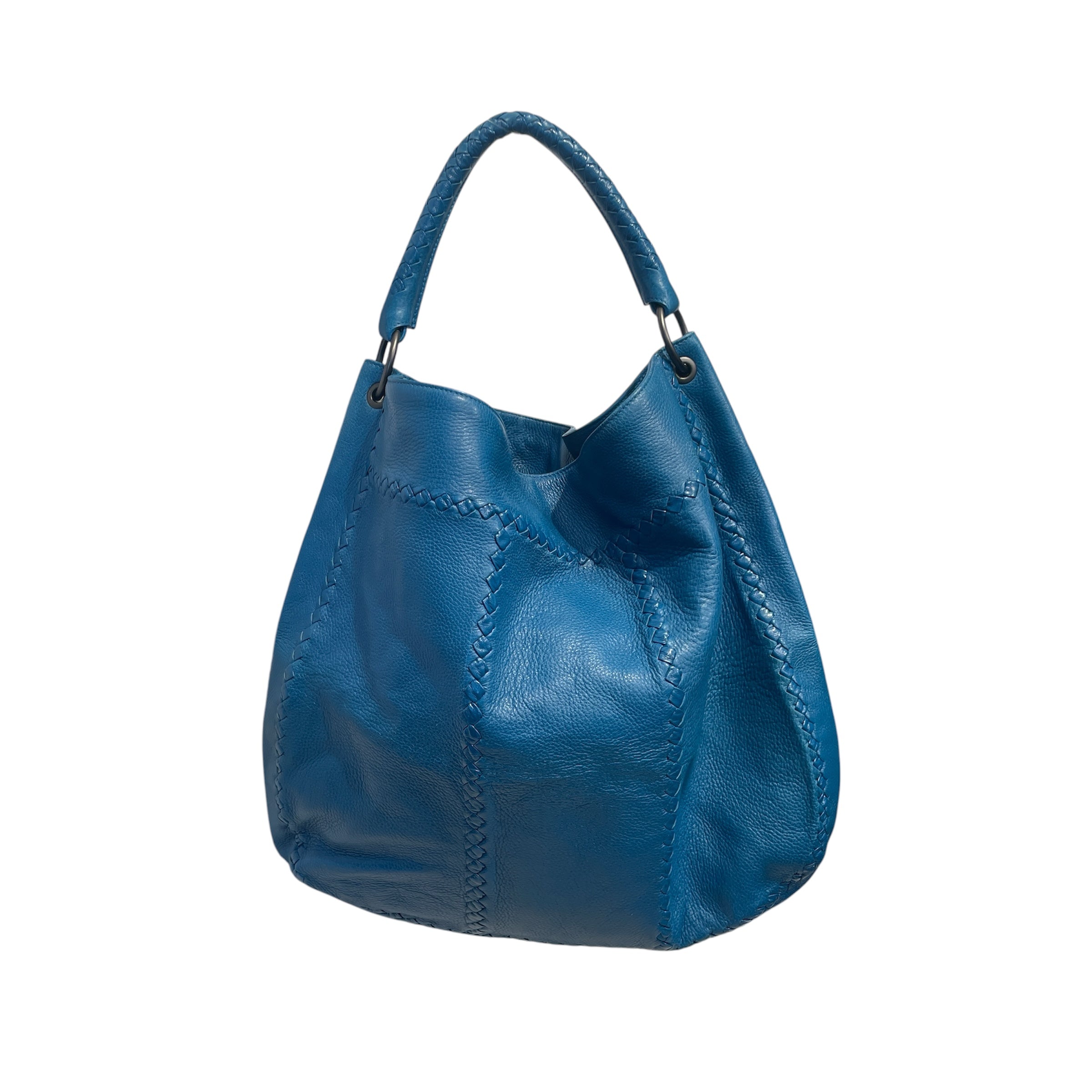 BOTTEGA VENETA/Tote Bag/Leather/BLU/INTRECCIATO CERVO HOBO view 1
