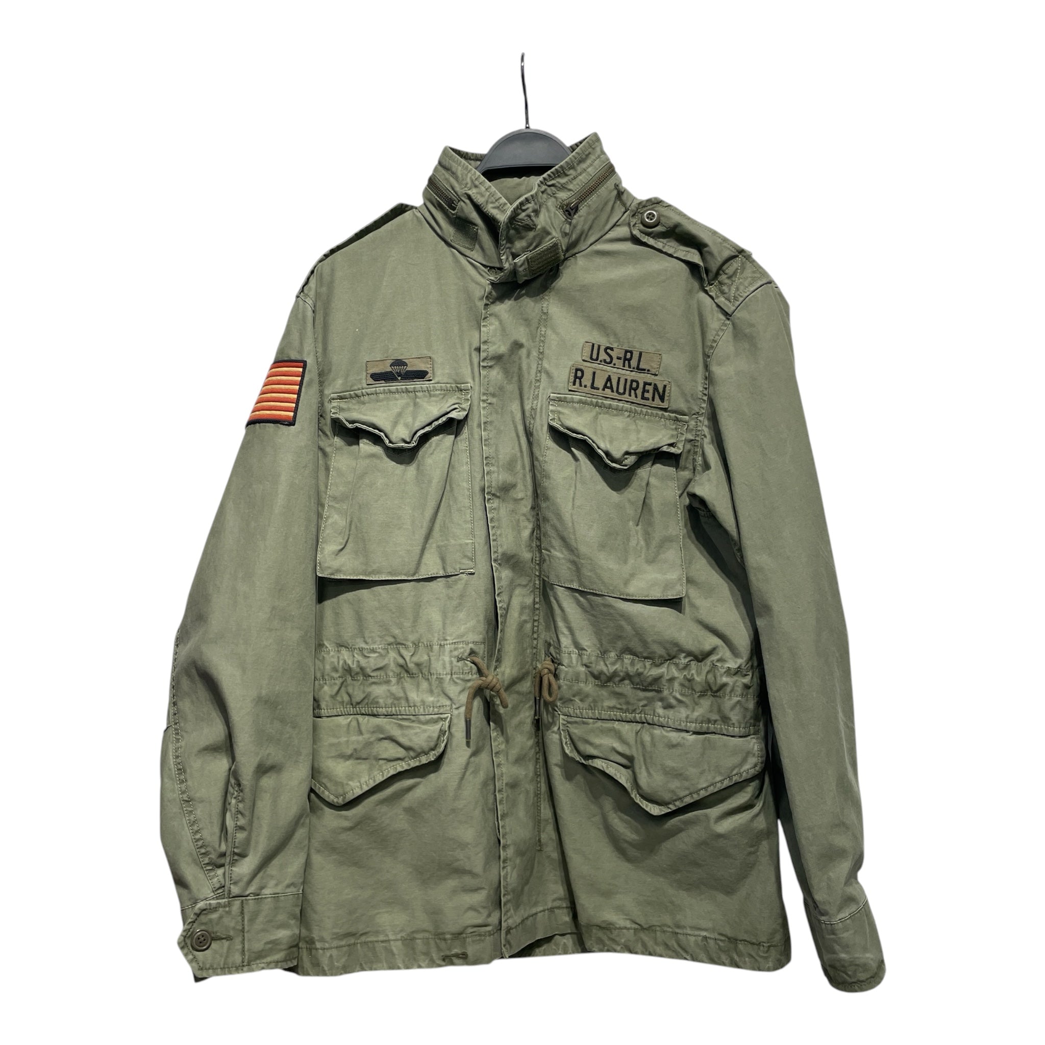 POLO RALPH LAUREN/Jacket/M/Cotton/GRN/Animal Pattern/MILITARY FLIGHT JACKET view 1