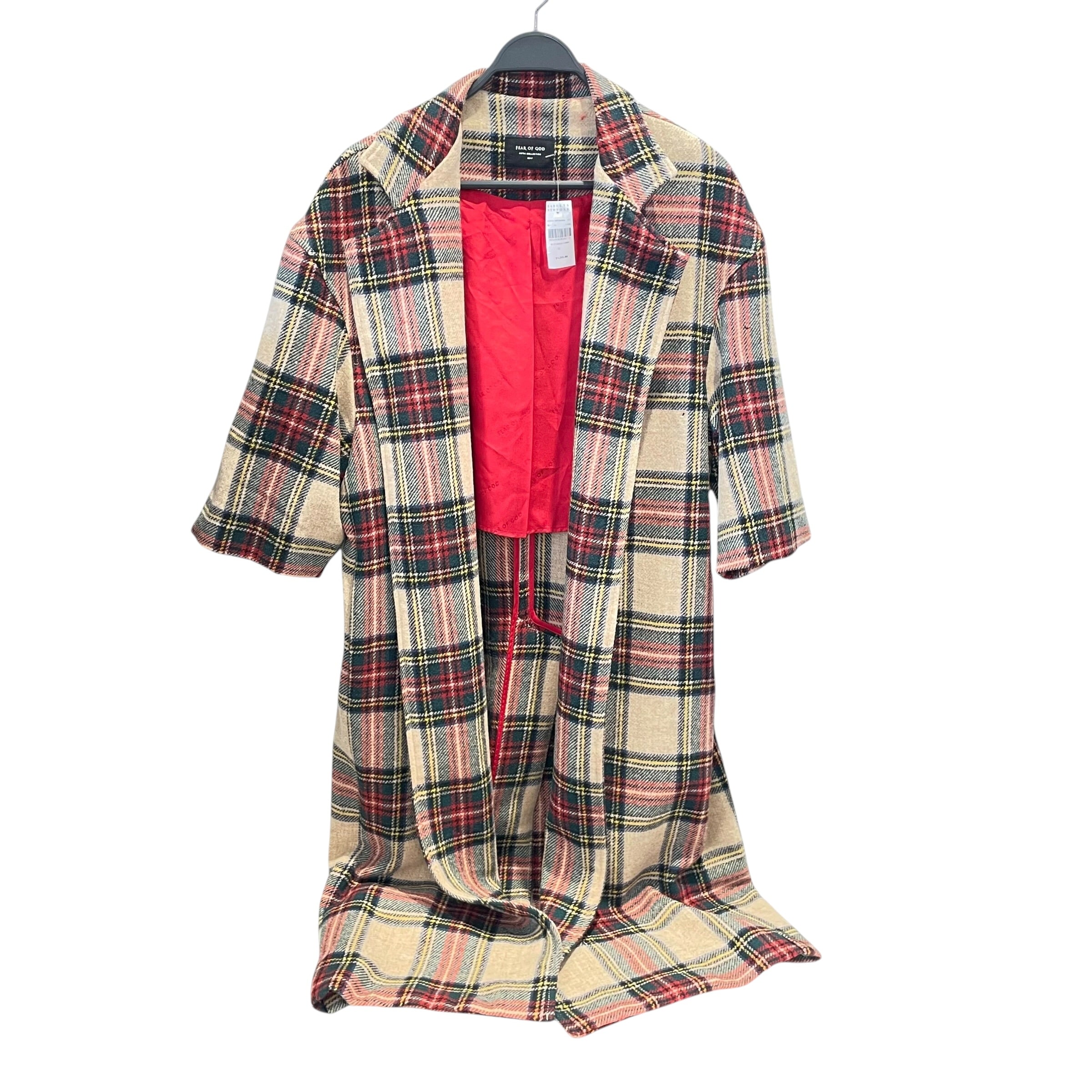 FEAR OF GOD/Trench Coat/XL/Cotton/MLT/Plaid/Plaid Wool Overcoat view 1