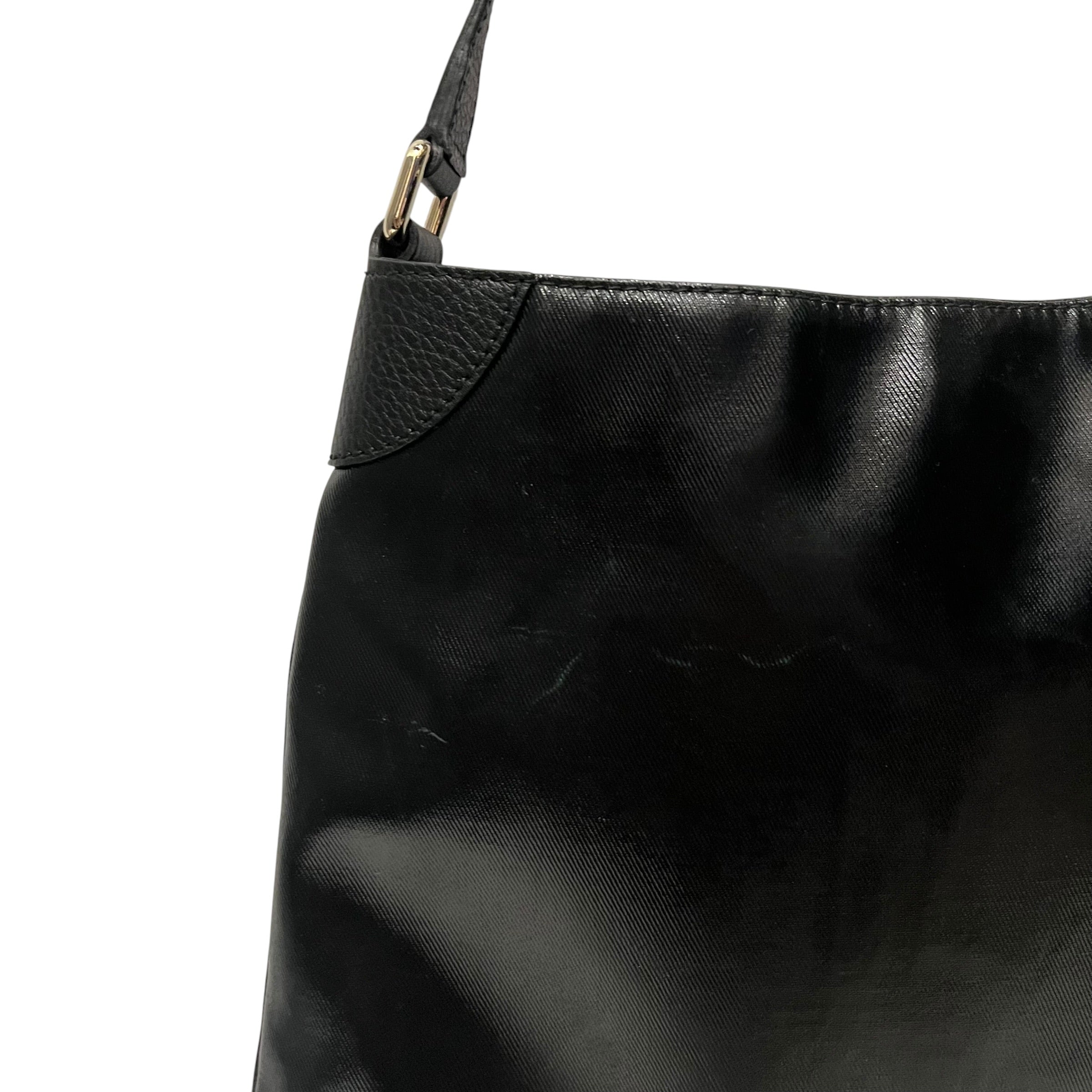 GUCCI/Bag/BLK/patent canvas shoulder bag view 4