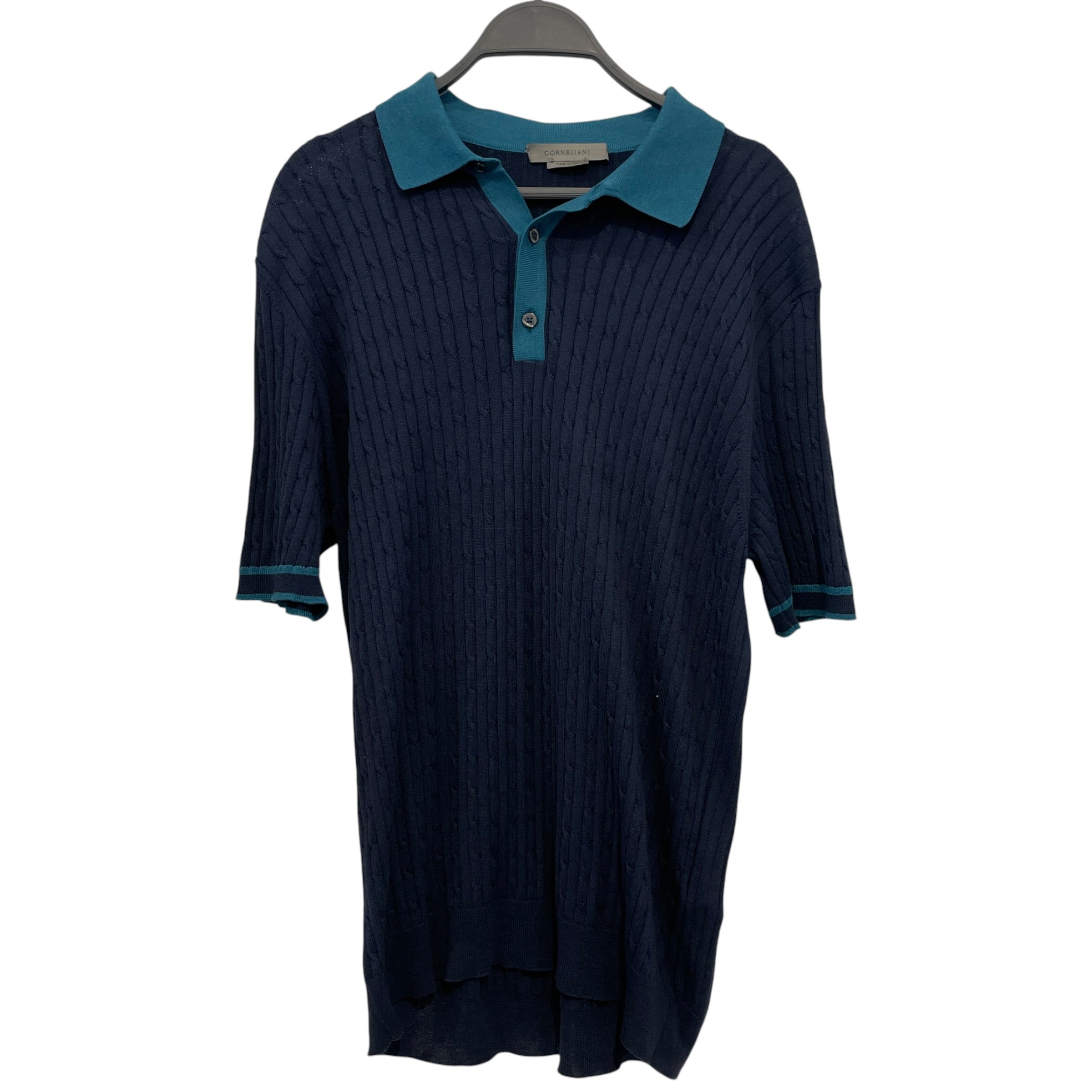 Corneliani/3|4S Cut & Sew/M/Cotton/BLU/Collared Two tone blue view 1